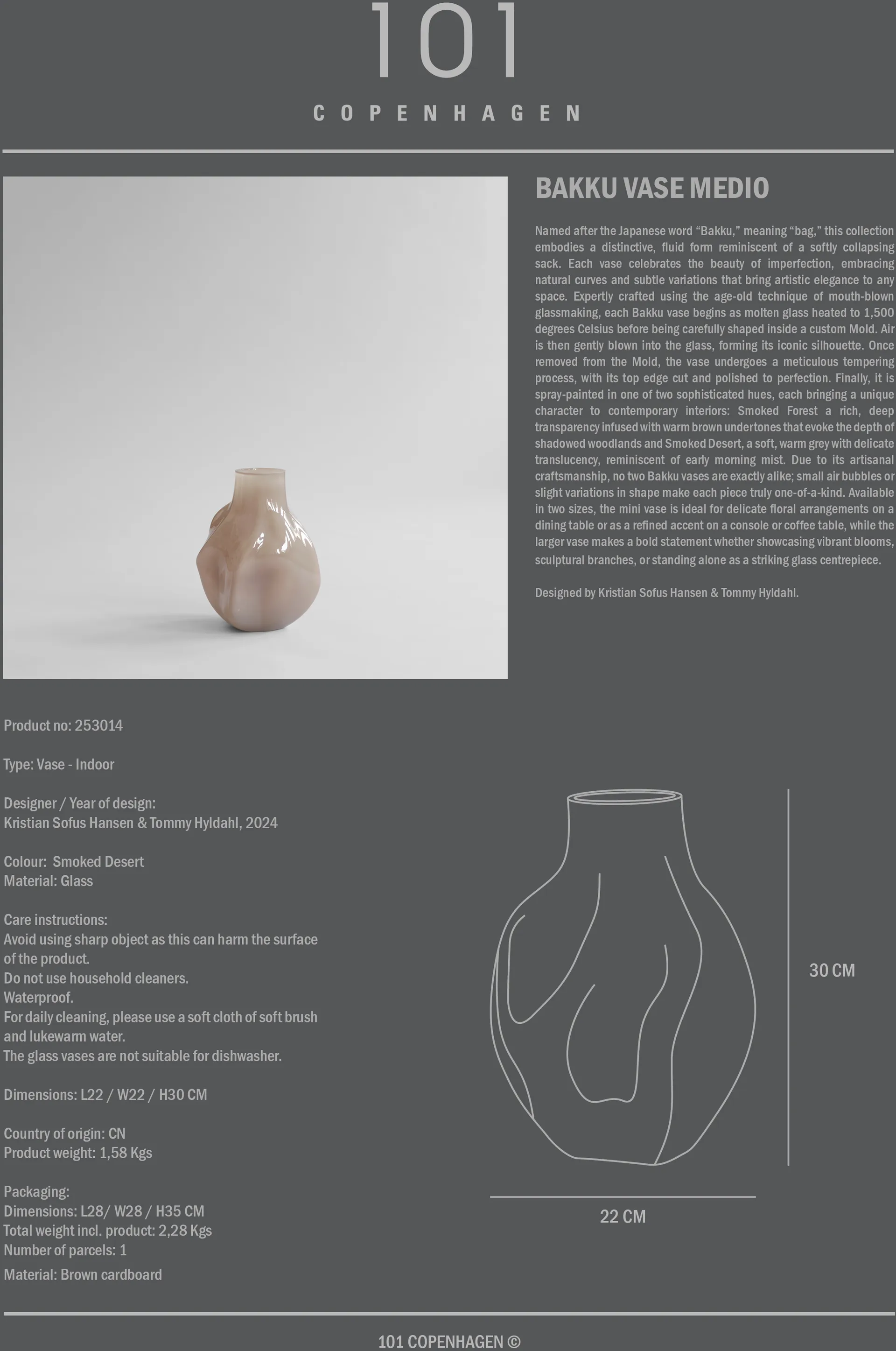 Bakku vaso médio, Deserto fumado 101 Copenhagen