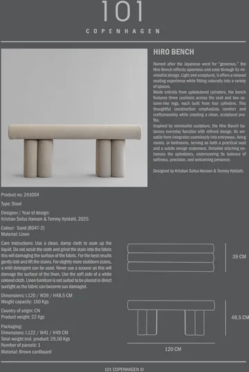 Banco Hiro - Linho - 101 Copenhagen