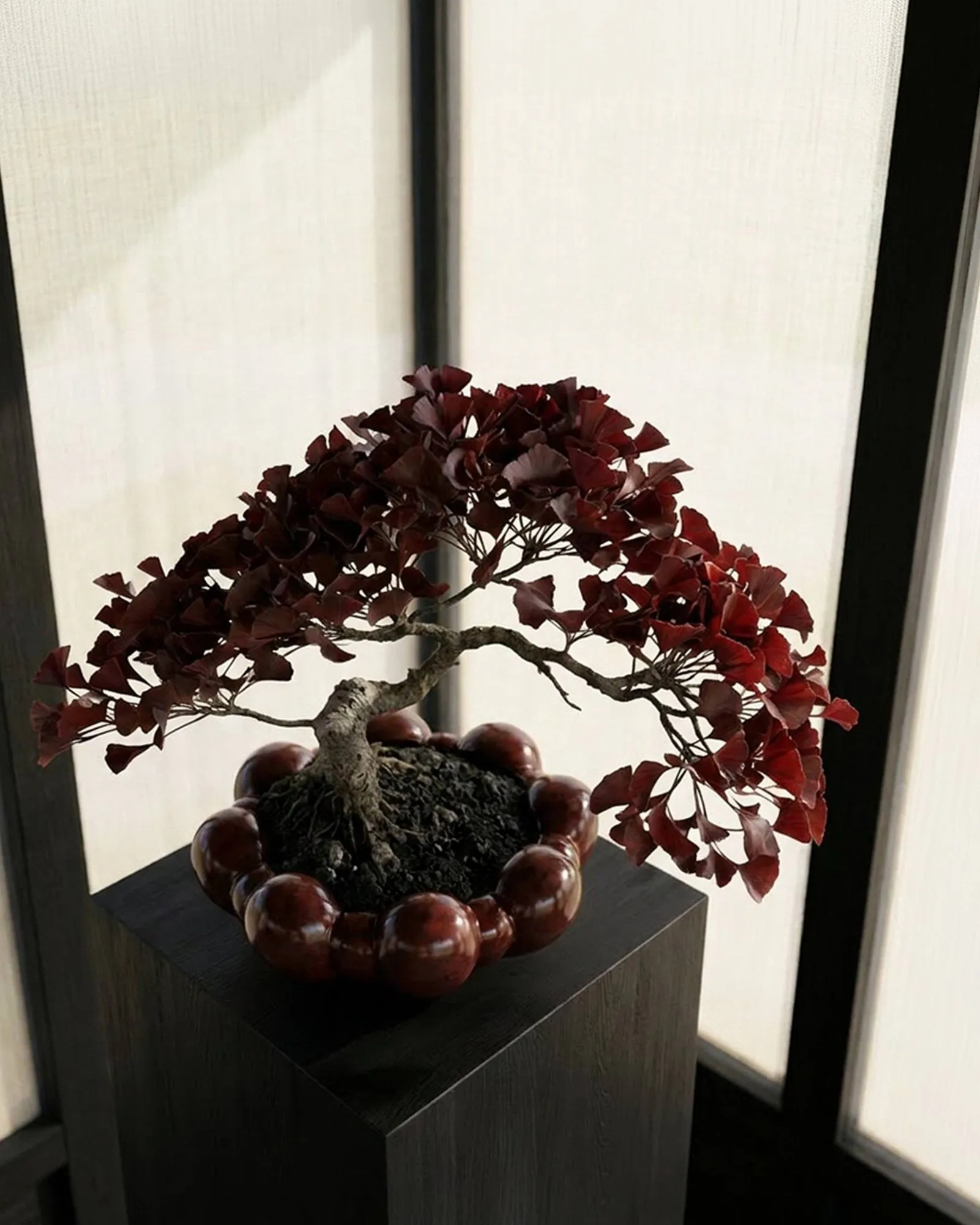 Bandeja grande Bloom Tray, Maroon 101 Copenhagen