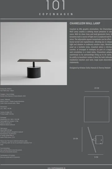 Candeeiro de parede Chameleon - Burned Black - 101 Copenhagen