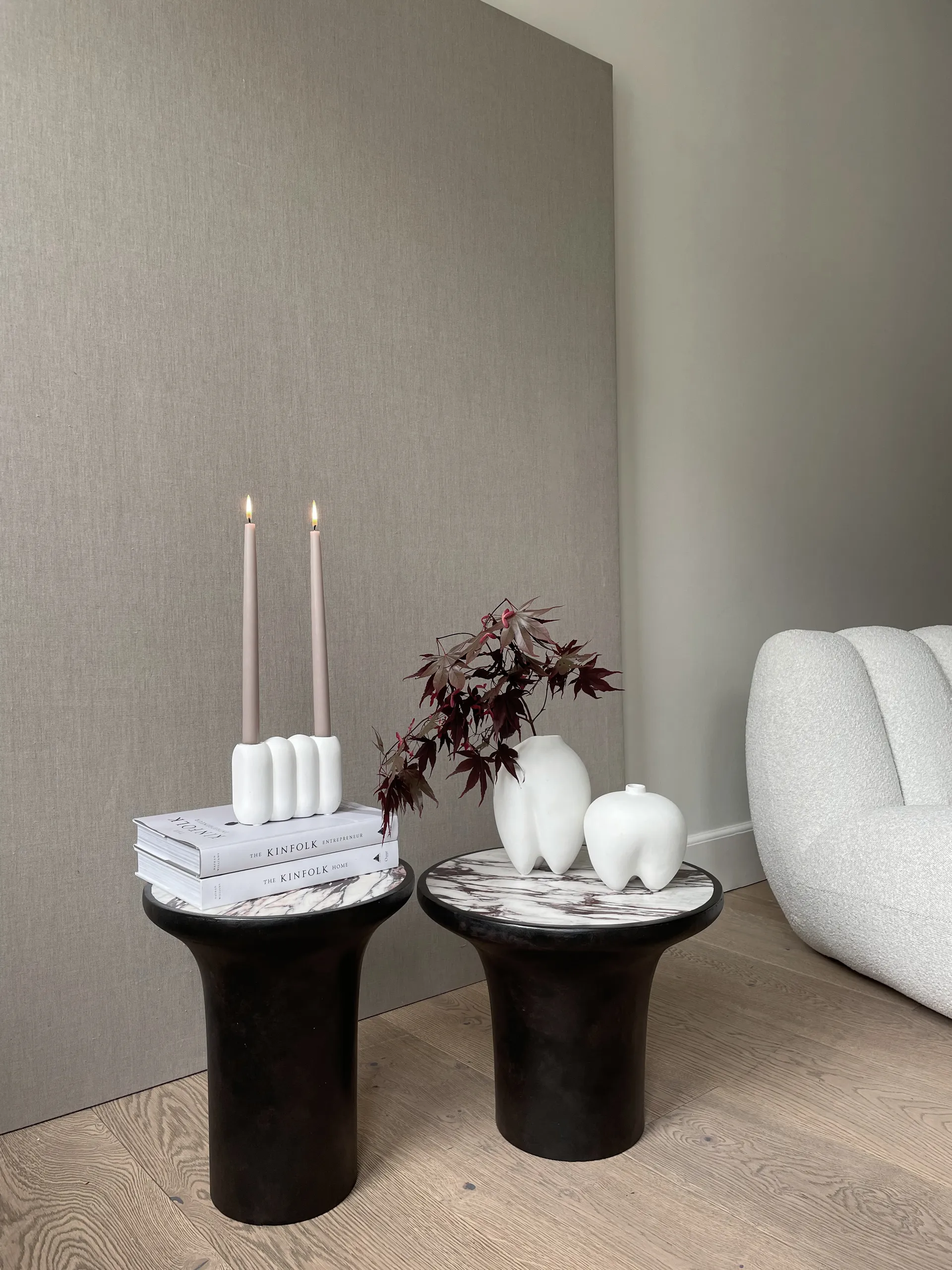 Castiçal Tube bone white, 11x14,5 cm 101 Copenhagen