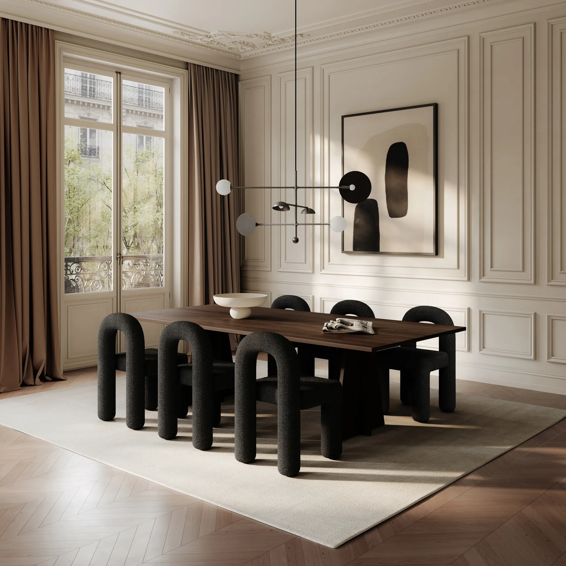 Daiku cadeira de mesa, Taupe escuro 101 Copenhagen