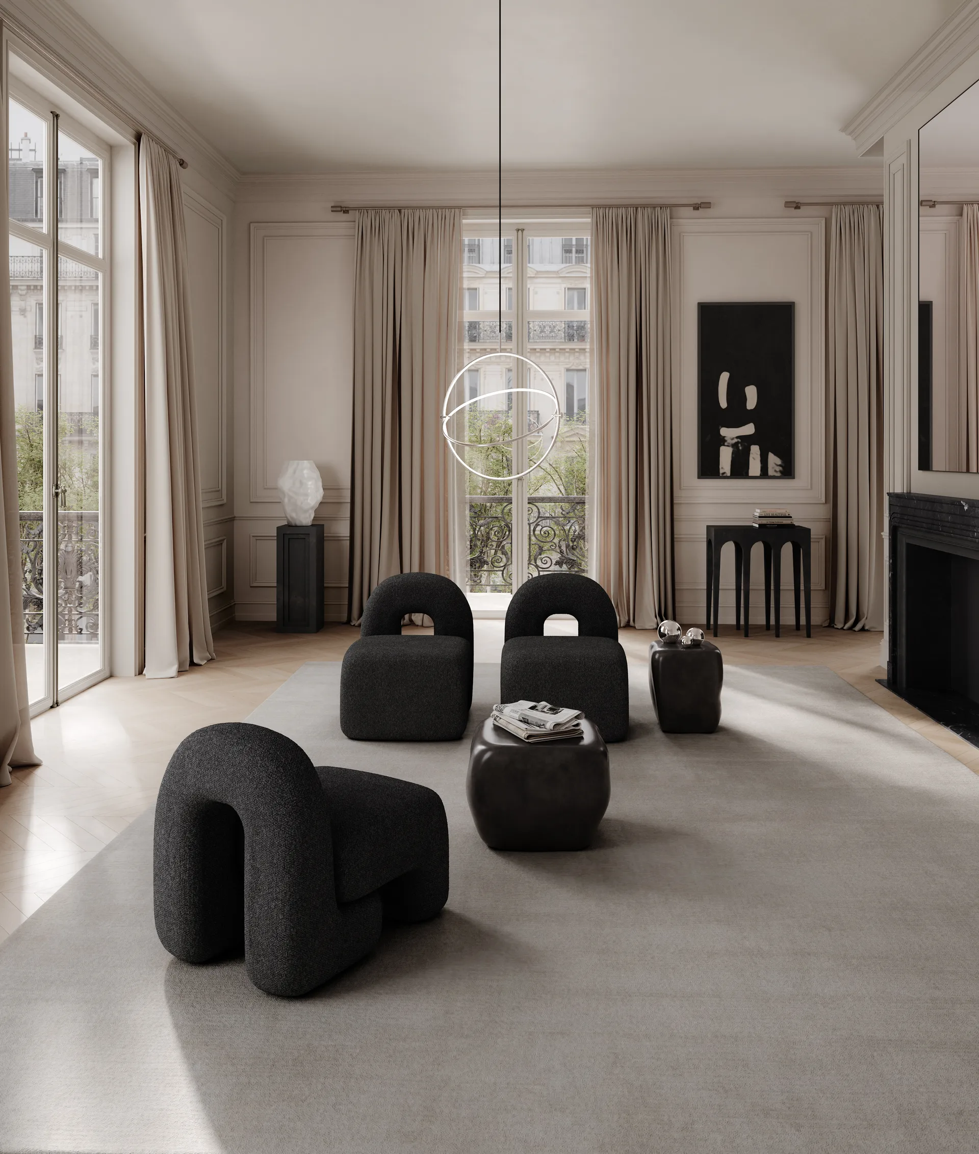 Daiku cadeira lounge, Taupe escuro 101 Copenhagen