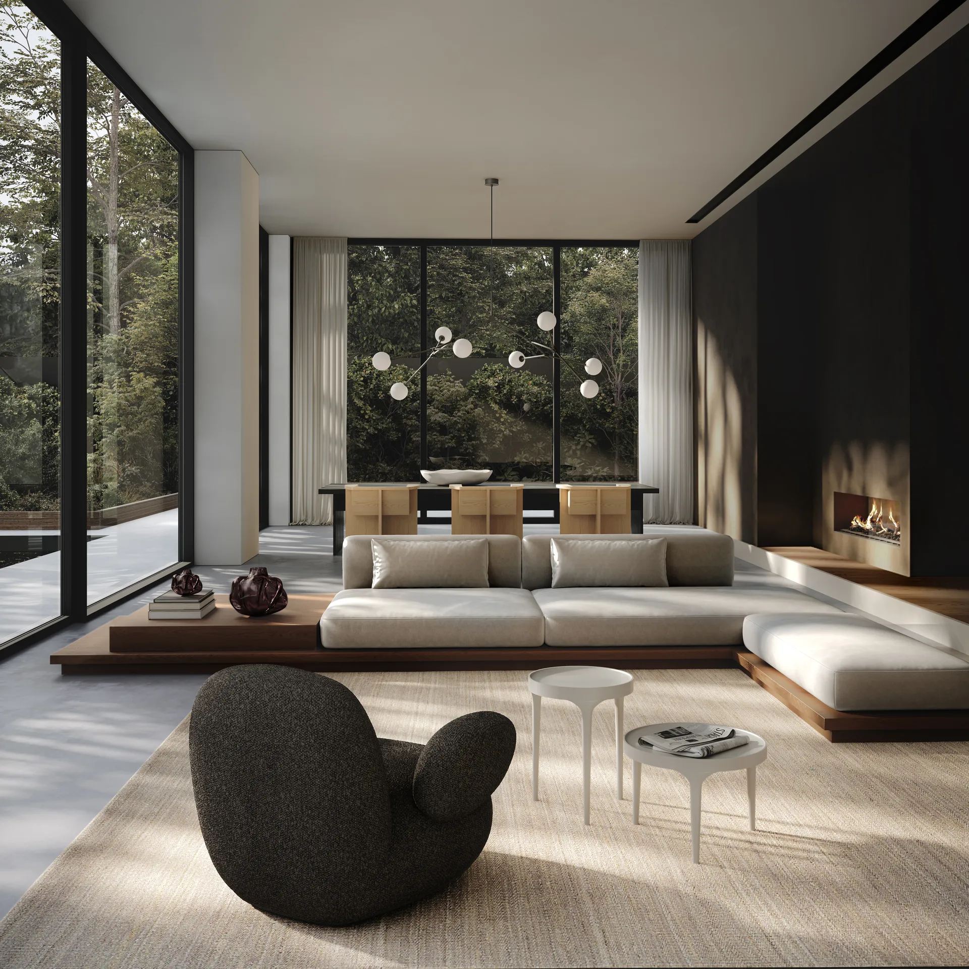 Drop Chandelier Bulp lustre grande, Cinza 101 Copenhagen