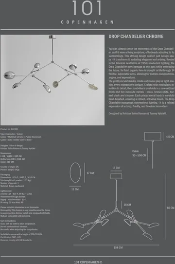 Drop Chandelier lustre - Chrome - 101 Copenhagen