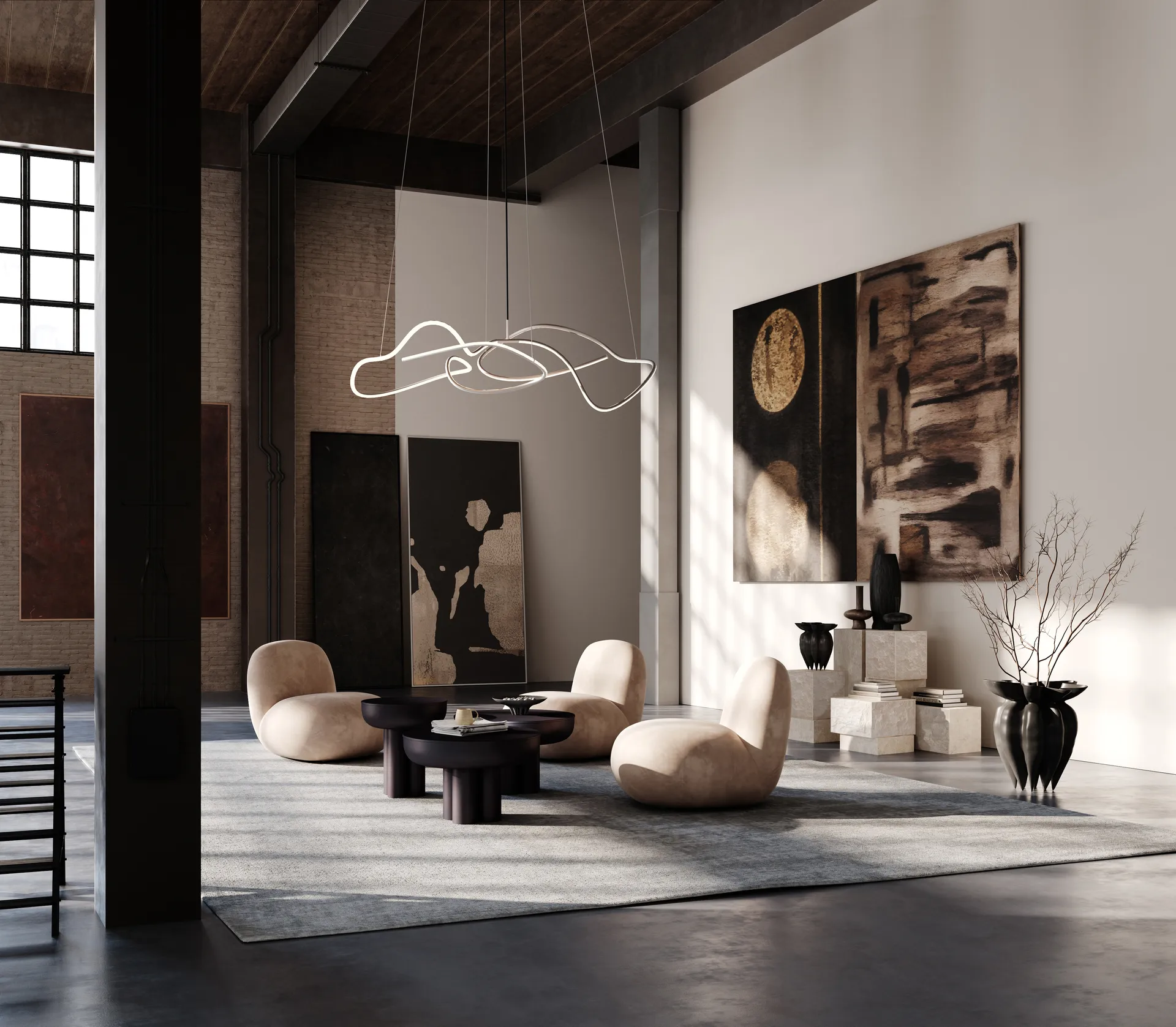 Ghost Chandelier candeeiro de teto grande, Cromo 101 Copenhagen