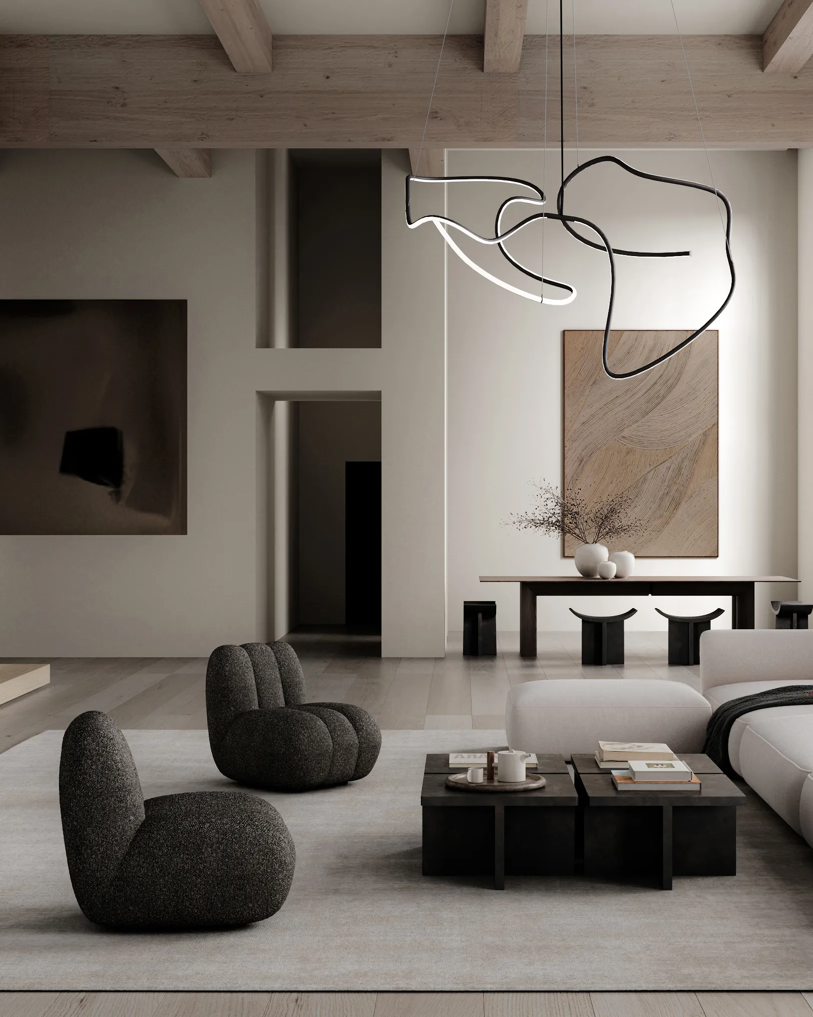 Ghost Chandelier candeeiro de teto grande, Preto queimado 101 Copenhagen