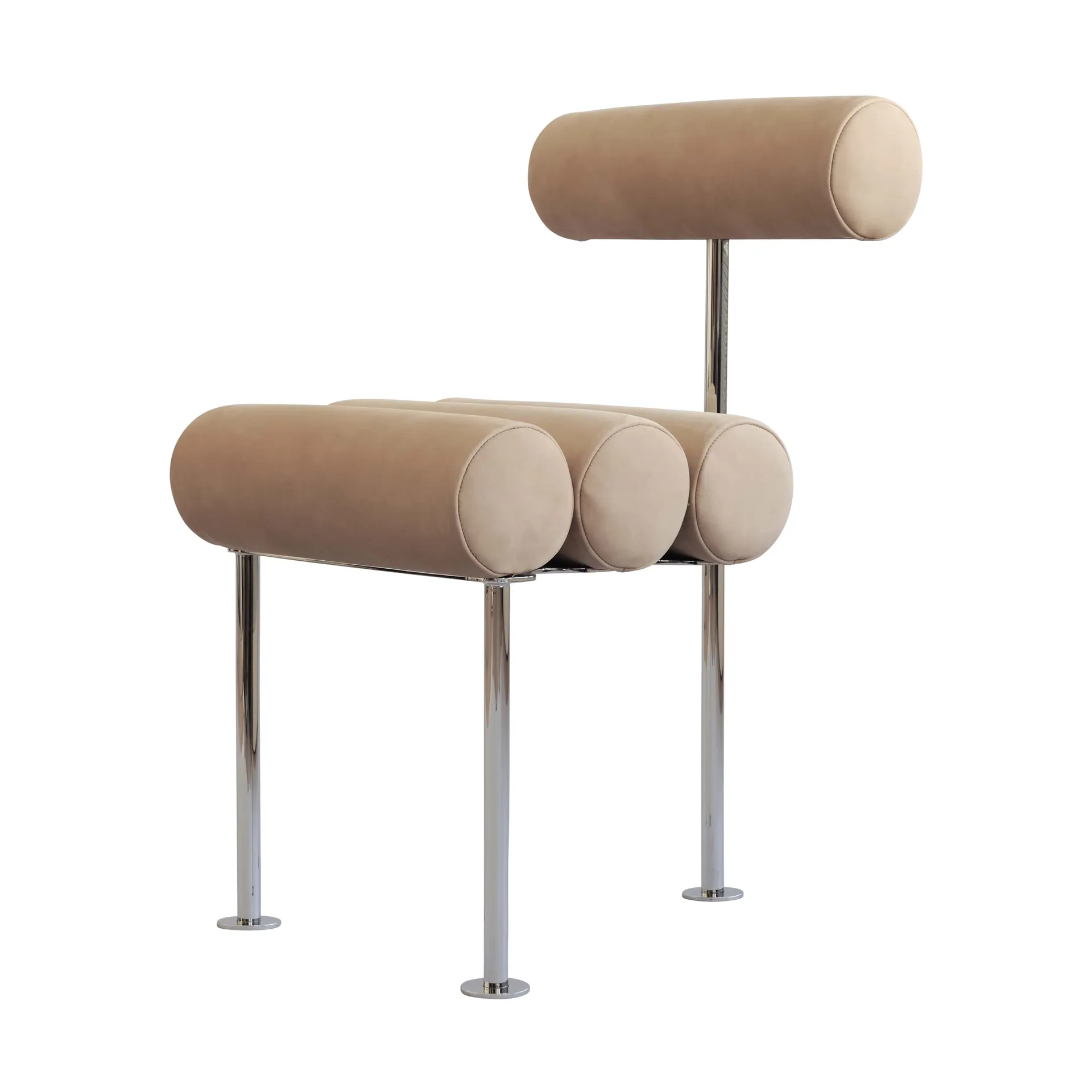 Hiro cadeira de mesa, Aço inoxidável-camurça polida 101 Copenhagen