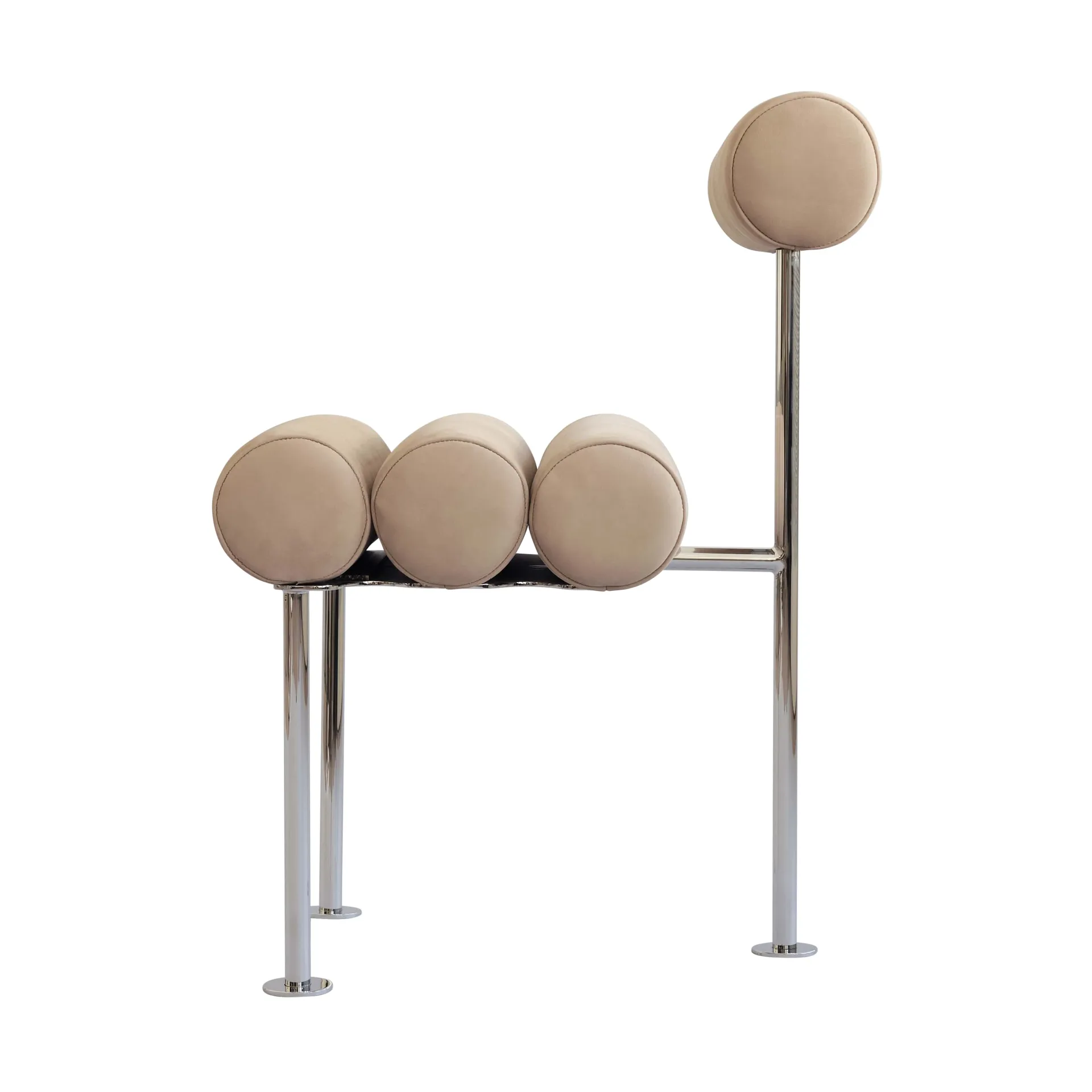 Hiro cadeira de mesa, Aço inoxidável-camurça polida 101 Copenhagen