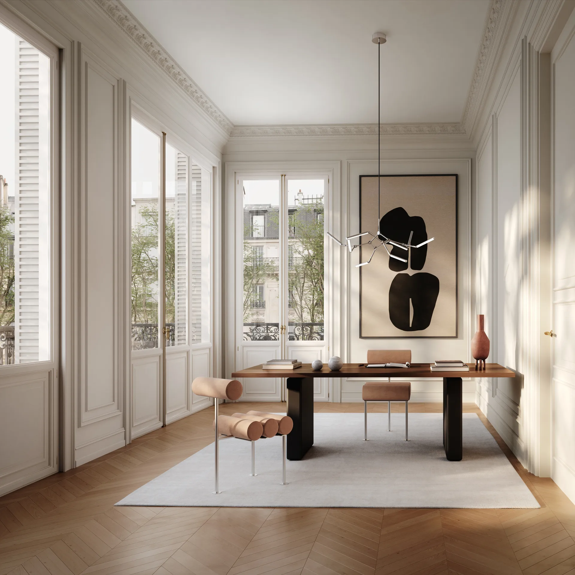 Hiro cadeira de mesa, Aço inoxidável-camurça polida 101 Copenhagen