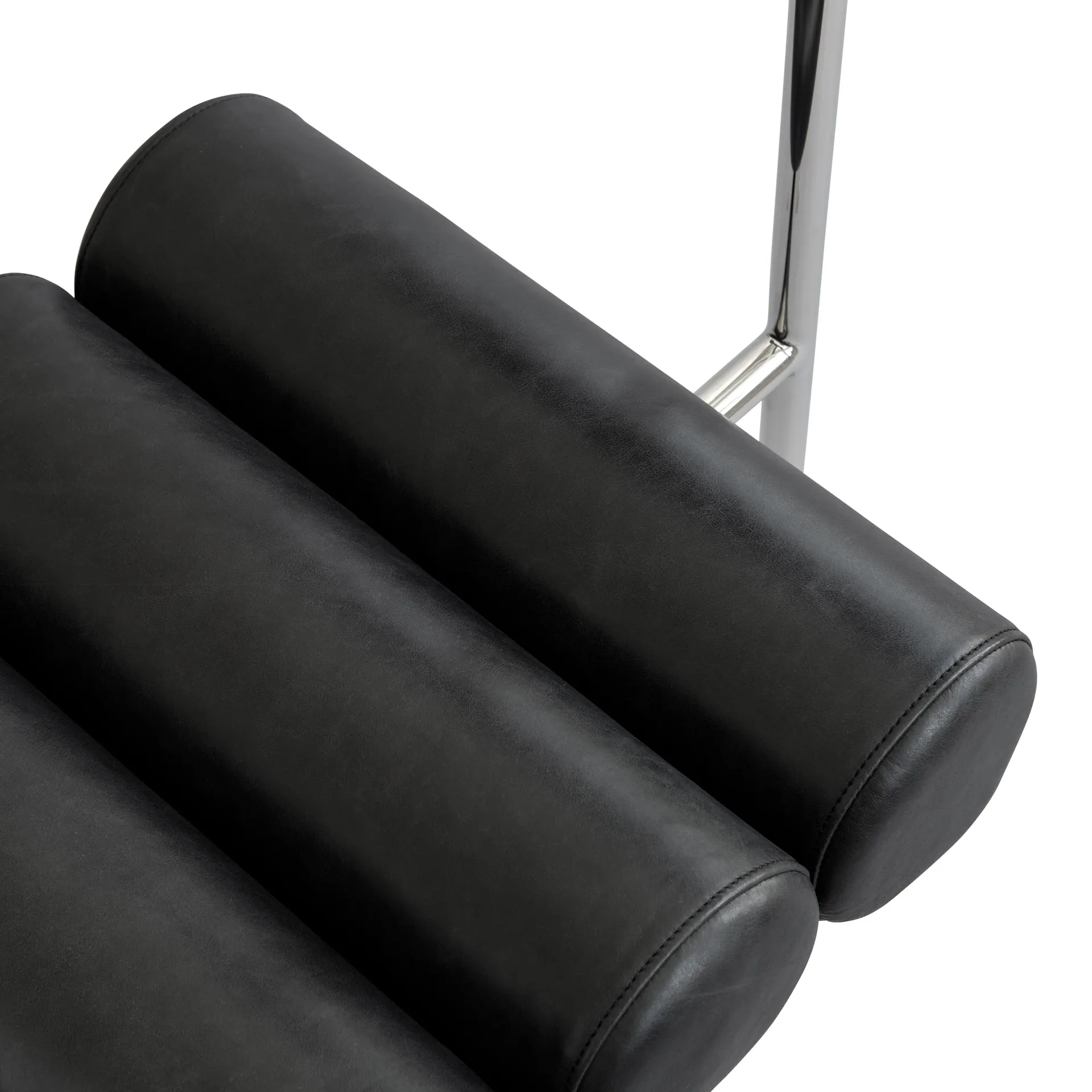 Hiro cadeira de mesa, Aço inoxidável-couro anilina preto 101 Copenhagen