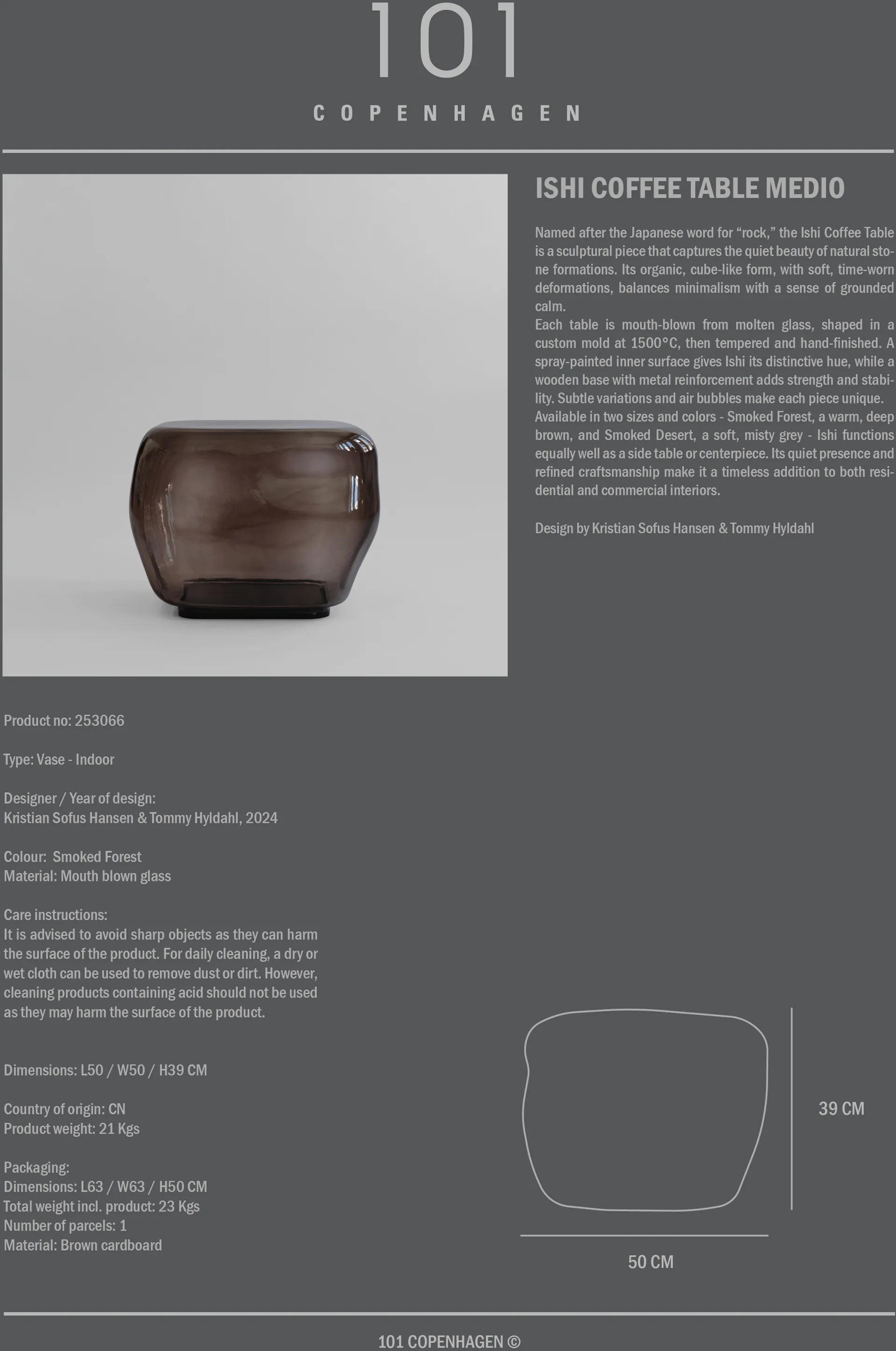 Isis mesa de centro médio, Floresta fumada 101 Copenhagen