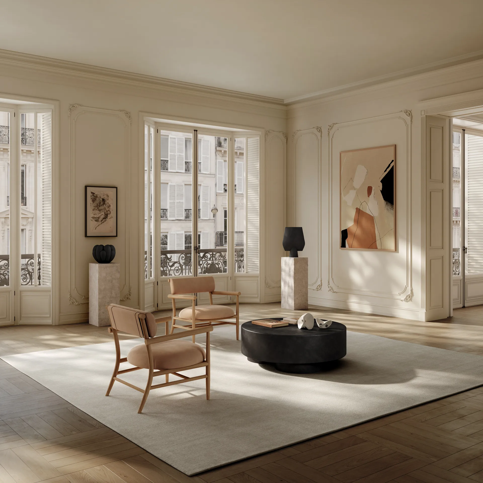 Nama cadeira lounge, Camurça polida 101 Copenhagen