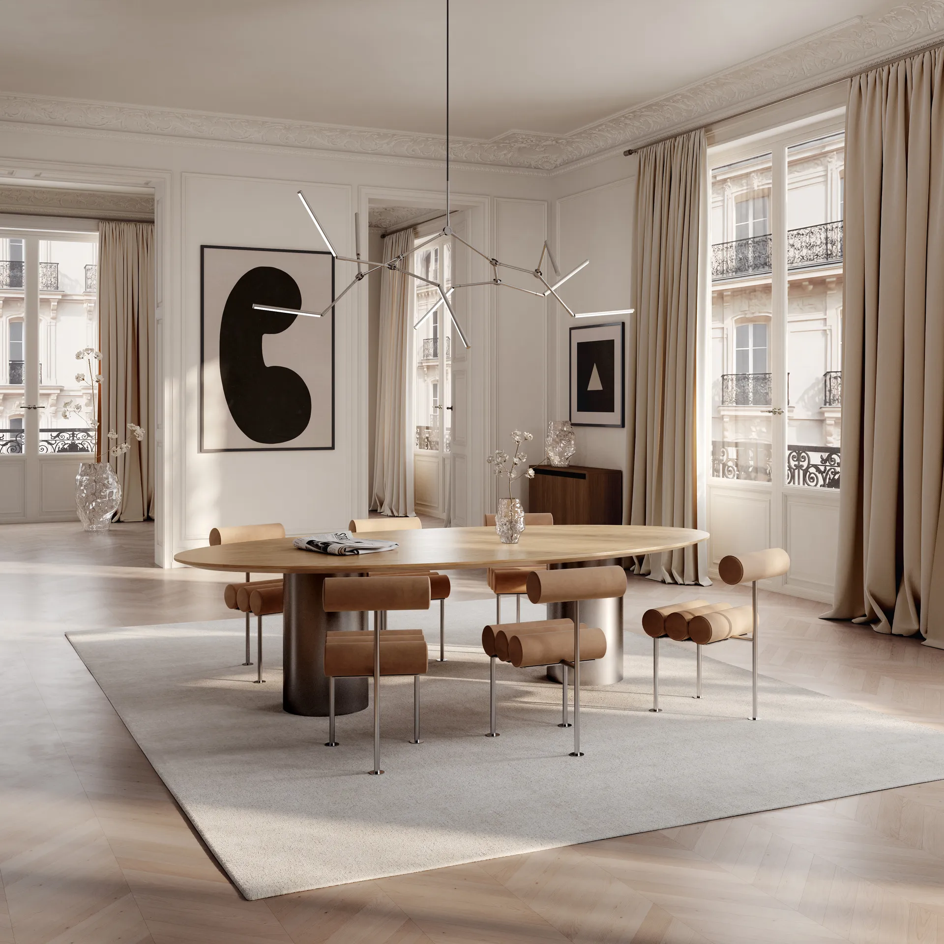 Stick chandelier lustre, Cromado 101 Copenhagen