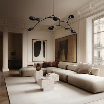 Temple mesa de centro baixa 42x40 cm - Cromo-calcário - 101 Copenhagen