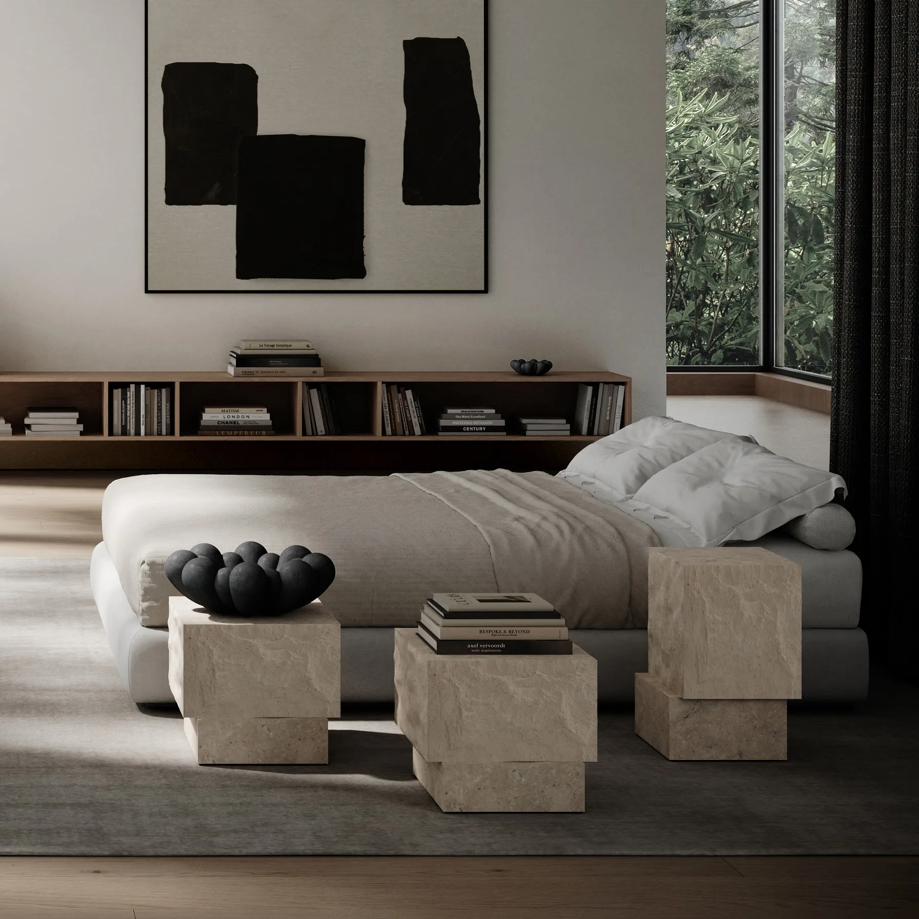 Temple mesa de centro baixa 42x40 cm, Cromo-calcário 101 Copenhagen