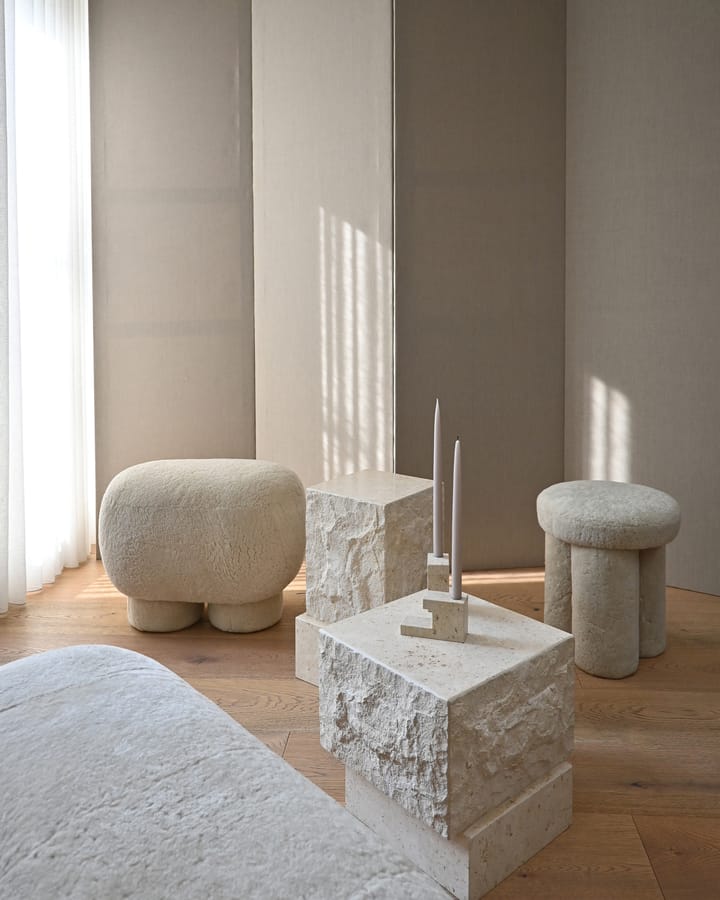 Temple mesa de centro baixa 42x40 cm, Cromo-calcário 101 Copenhagen