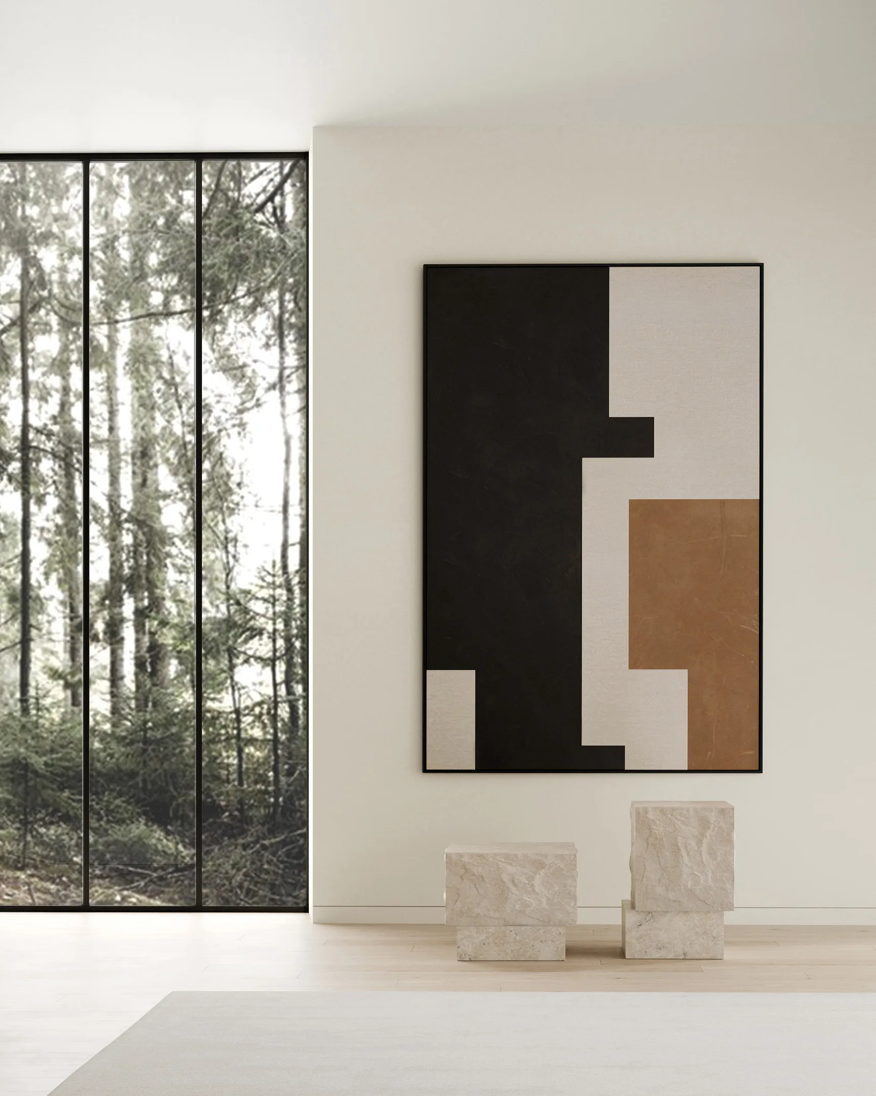 Temple mesa de centro baixa 42x40 cm, Cromo-calcário 101 Copenhagen