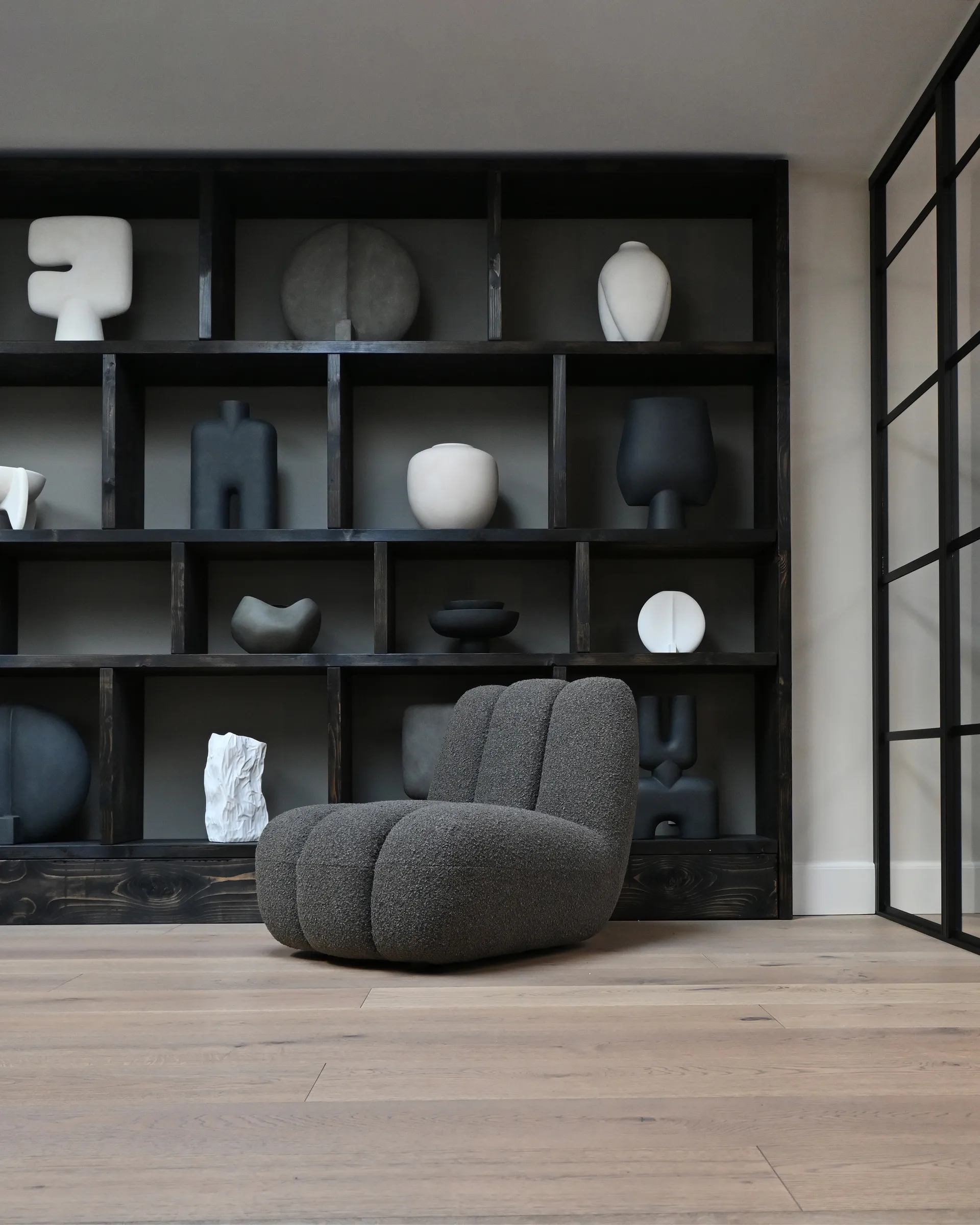 Toe cadeira de lounge bouclé, Taupe escuro 101 Copenhagen