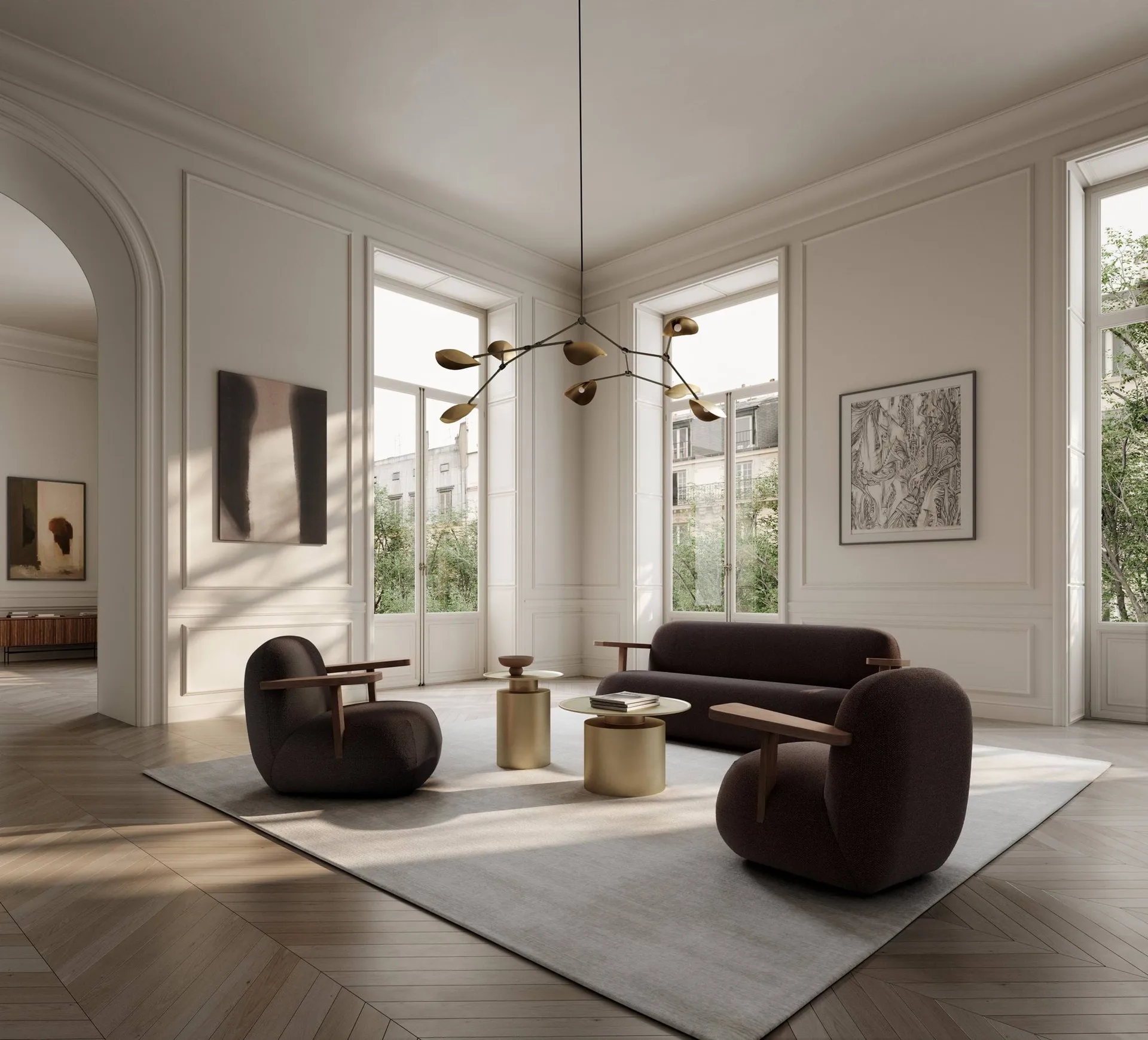 Toe chair poltrona com braços, Carvalho castanho clássico-castanho escuro 101 Copenhagen