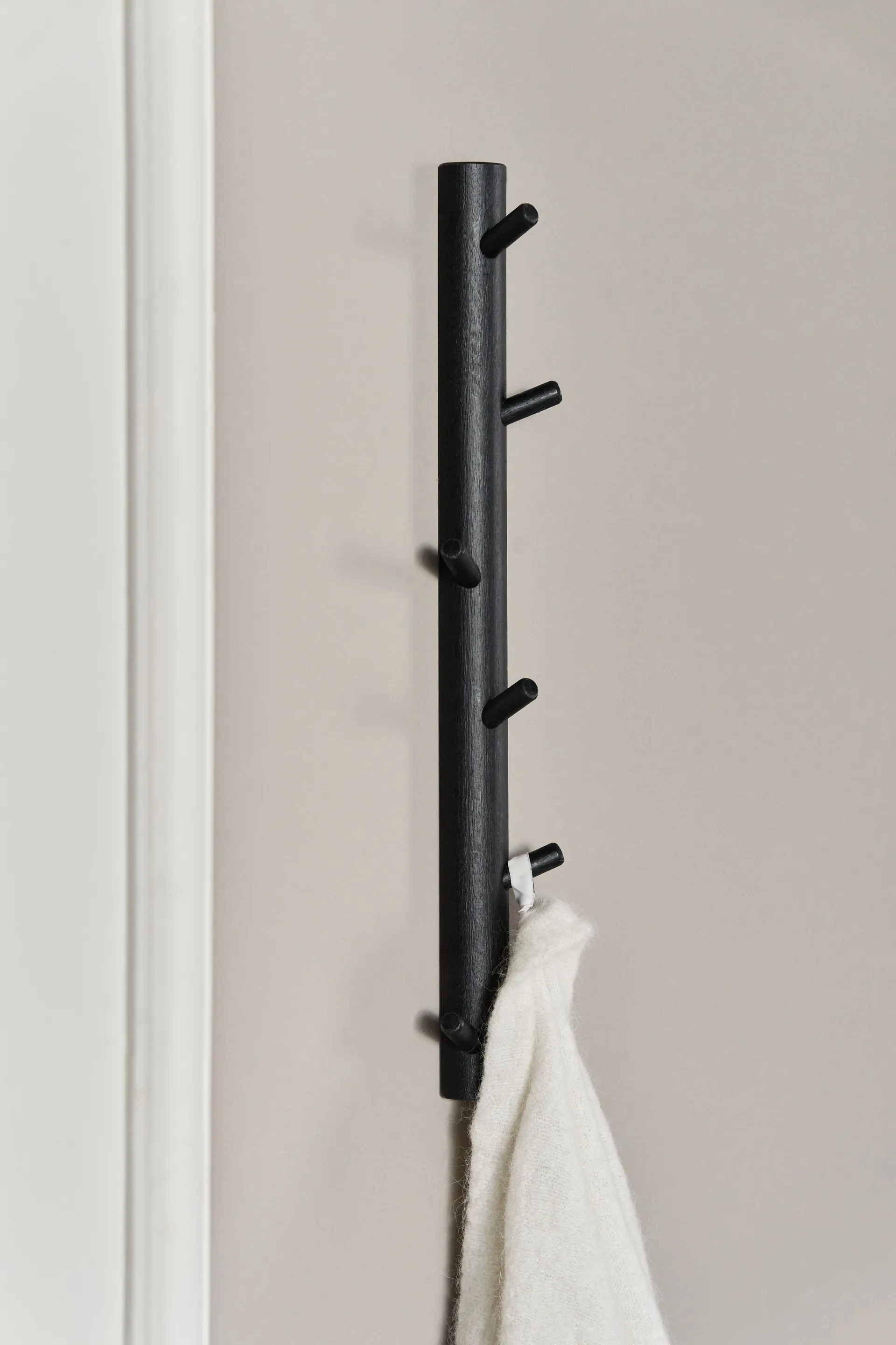 Allsarp suporte de ganchos vertical com 6 ganchos, bétula pintada de preto 1898