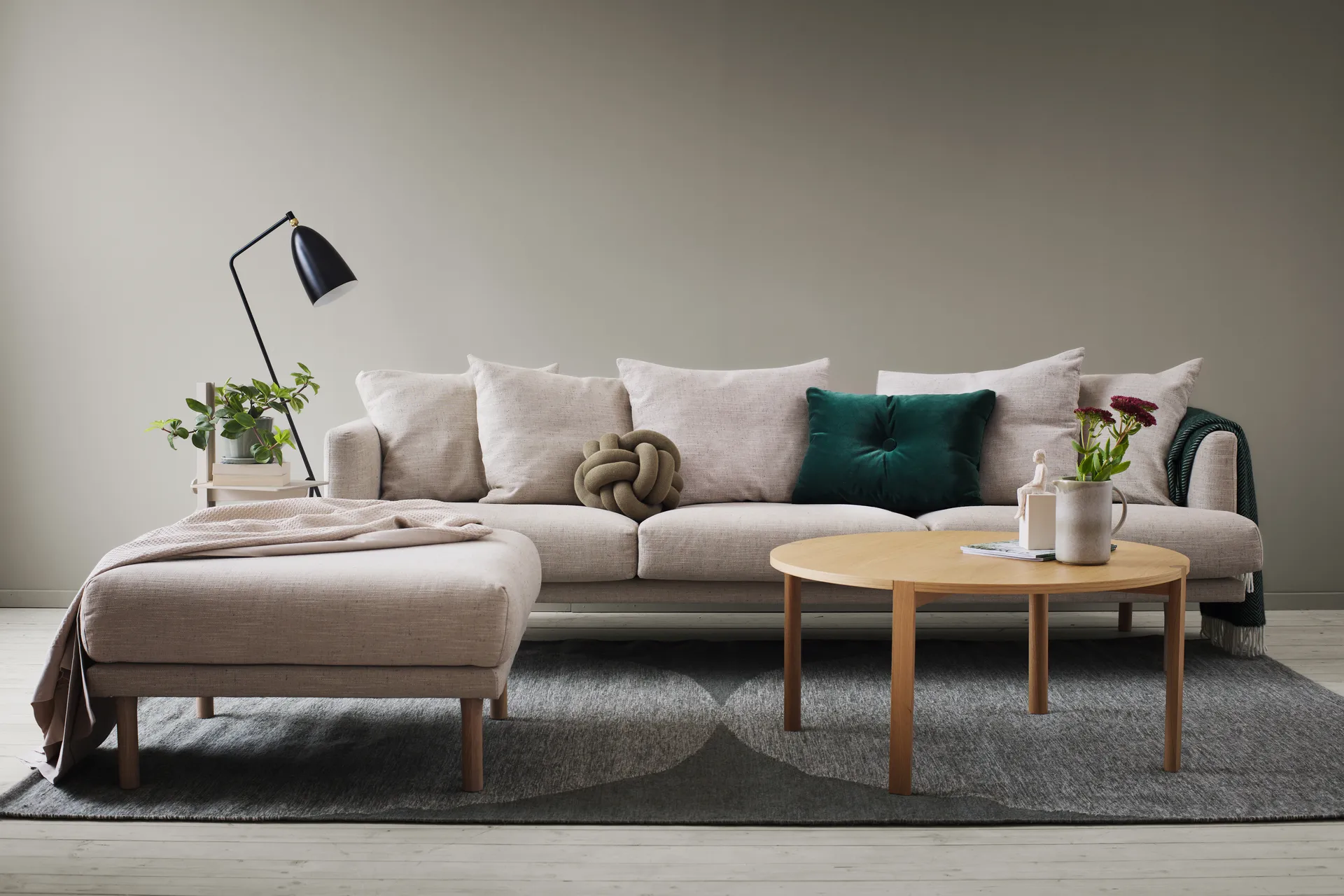 Banco para os pés Sjövik, Bern Beige 0341-carvalho branco oleado 1898