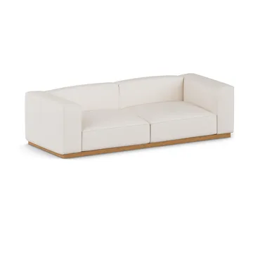 Bergsdal sofá - Caleido beige 9600-Freixo tingido em carvalho, 3 lugares - 1898
