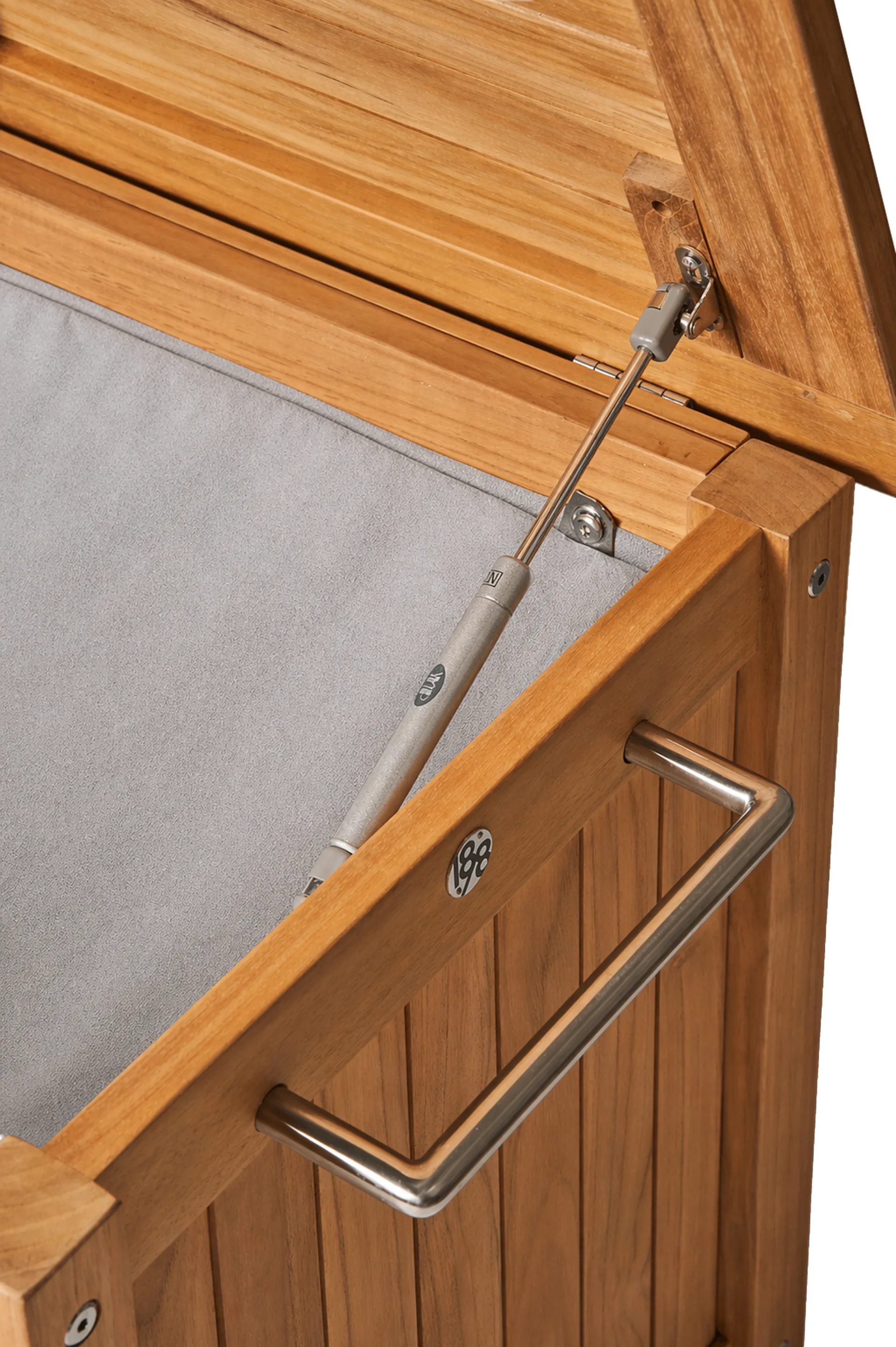 Caixa de almofadas Bjärknäs com rodas S 130x50x60 cm, Teak 1898
