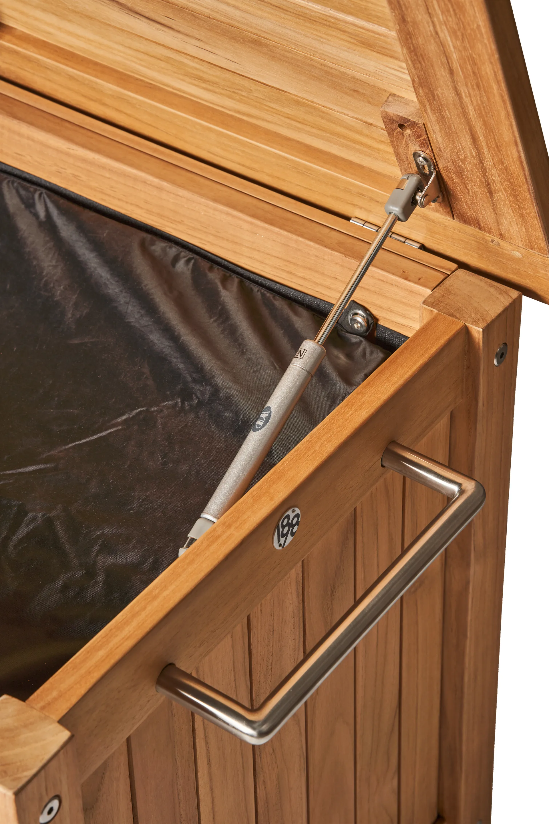 Caixa de almofadas Bjärknäs com rodas S 130x50x60 cm, Teak 1898