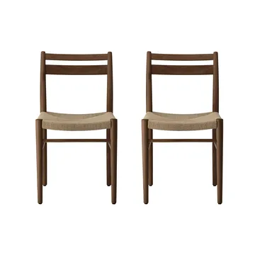 Carvalho fumado lacado – entrelaçado natural, conjunto de 2 - 1898
