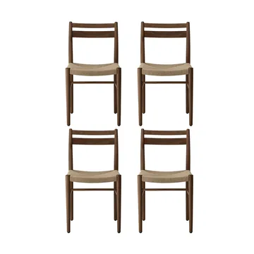 Carvalho fumado lacado – entrelaçado natural, conjunto de 4 - 1898