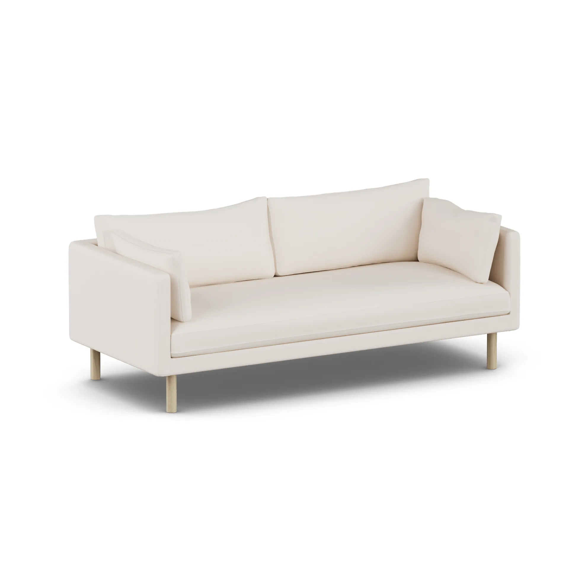 Linnevik sofá, Caleido Beige 9600-carvalho branco oleado, 3 lugares, sem saia 1898