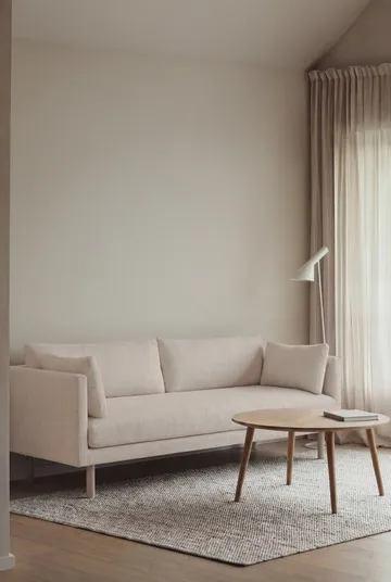 Linnevik sofá - Caleido Beige 9600-carvalho branco oleado, 3 lugares, sem saia - 1898