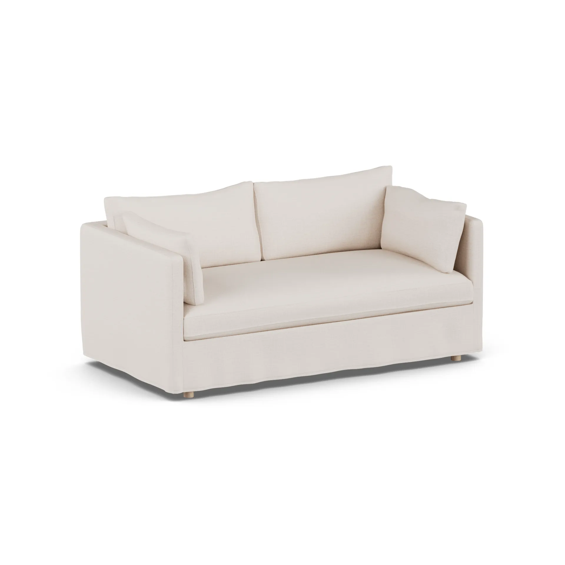 Linnevik sofá, Same Off White 6671-carvalho branco oleado, 2 lugares, com saia 1898