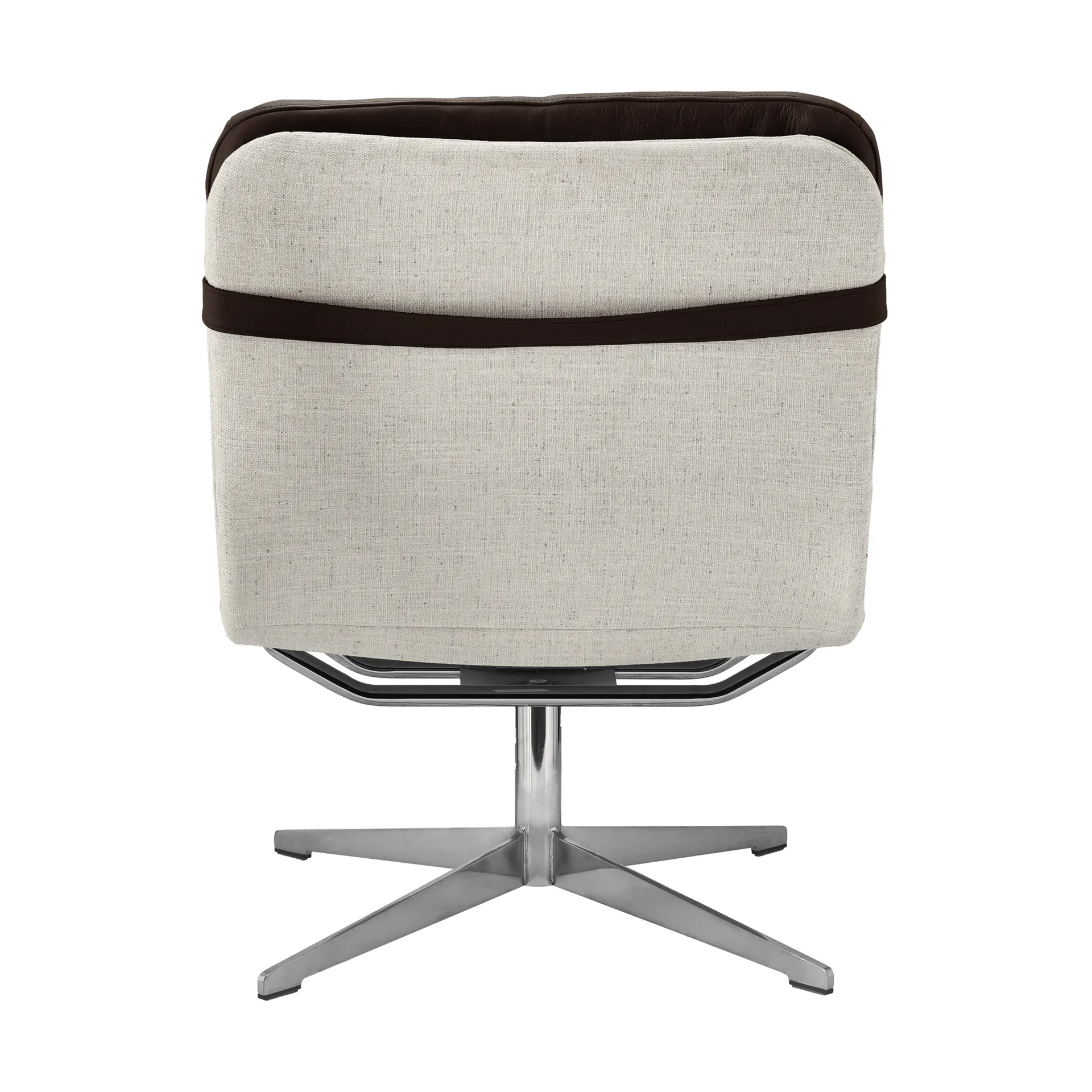 Loholm poltrona com função giratória, Couro castanho-escuro-Bern Beige 0341 1898