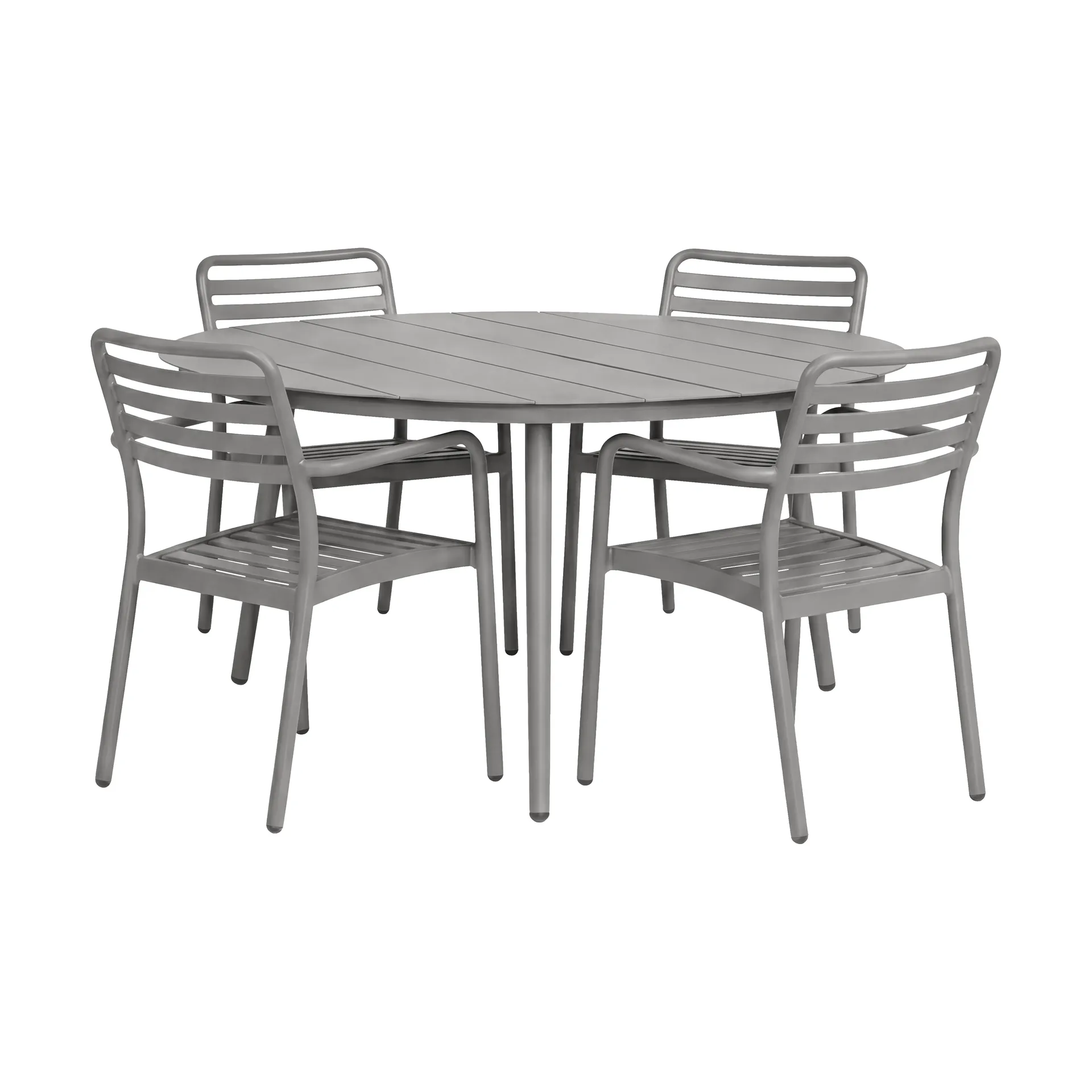 Marsala mesa de jantar Ø140 cm + Messina cadeira de braços 4 unid., Taupe,  1898