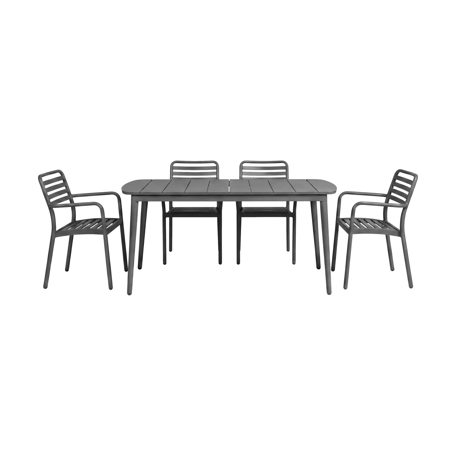 Marsala mesa de jantar 152x90 cm + Messina cadeira com braços 4 un., Anthracite,  1898
