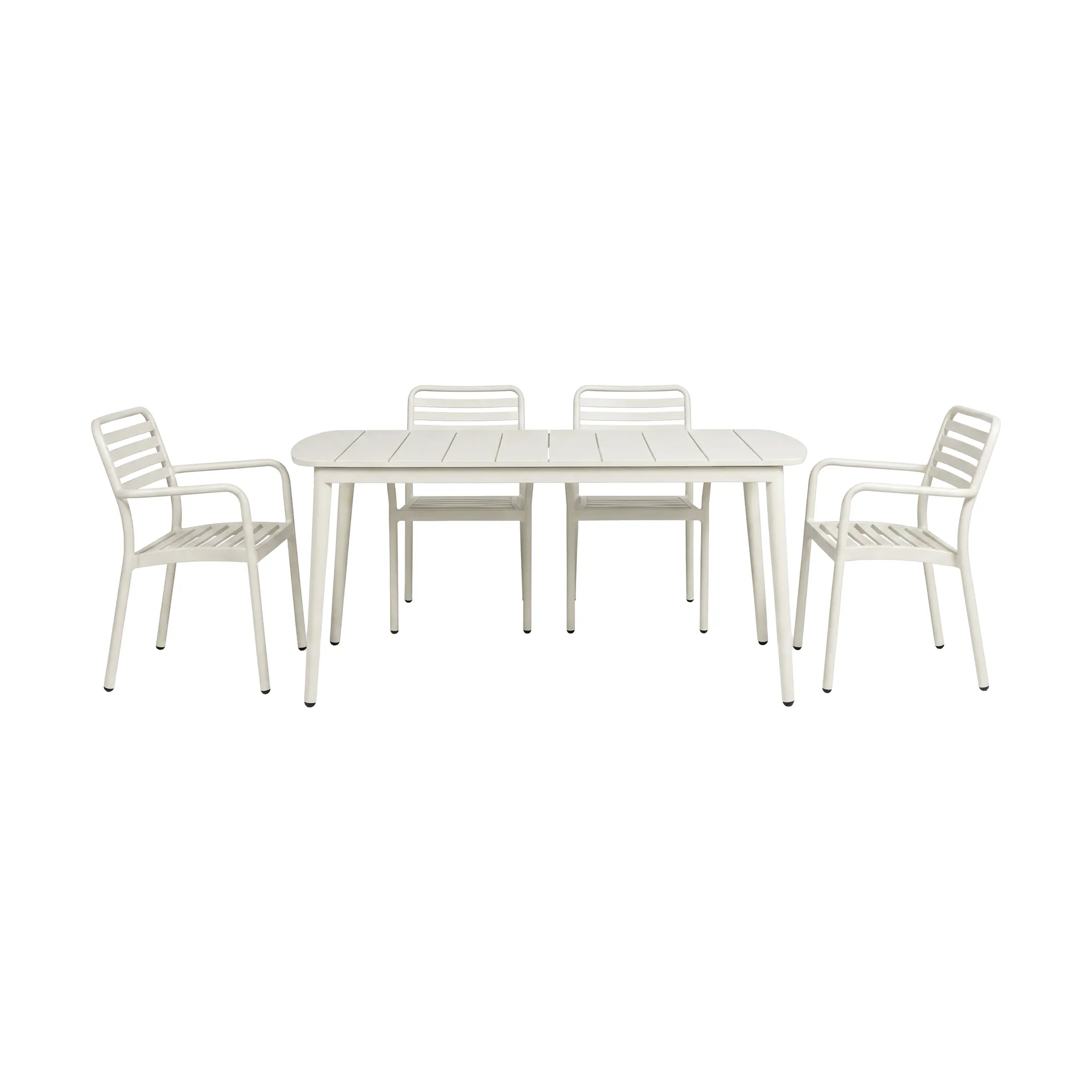 Marsala mesa de jantar 152x90 cm + Messina cadeira de braços 4 un., Off white,  1898
