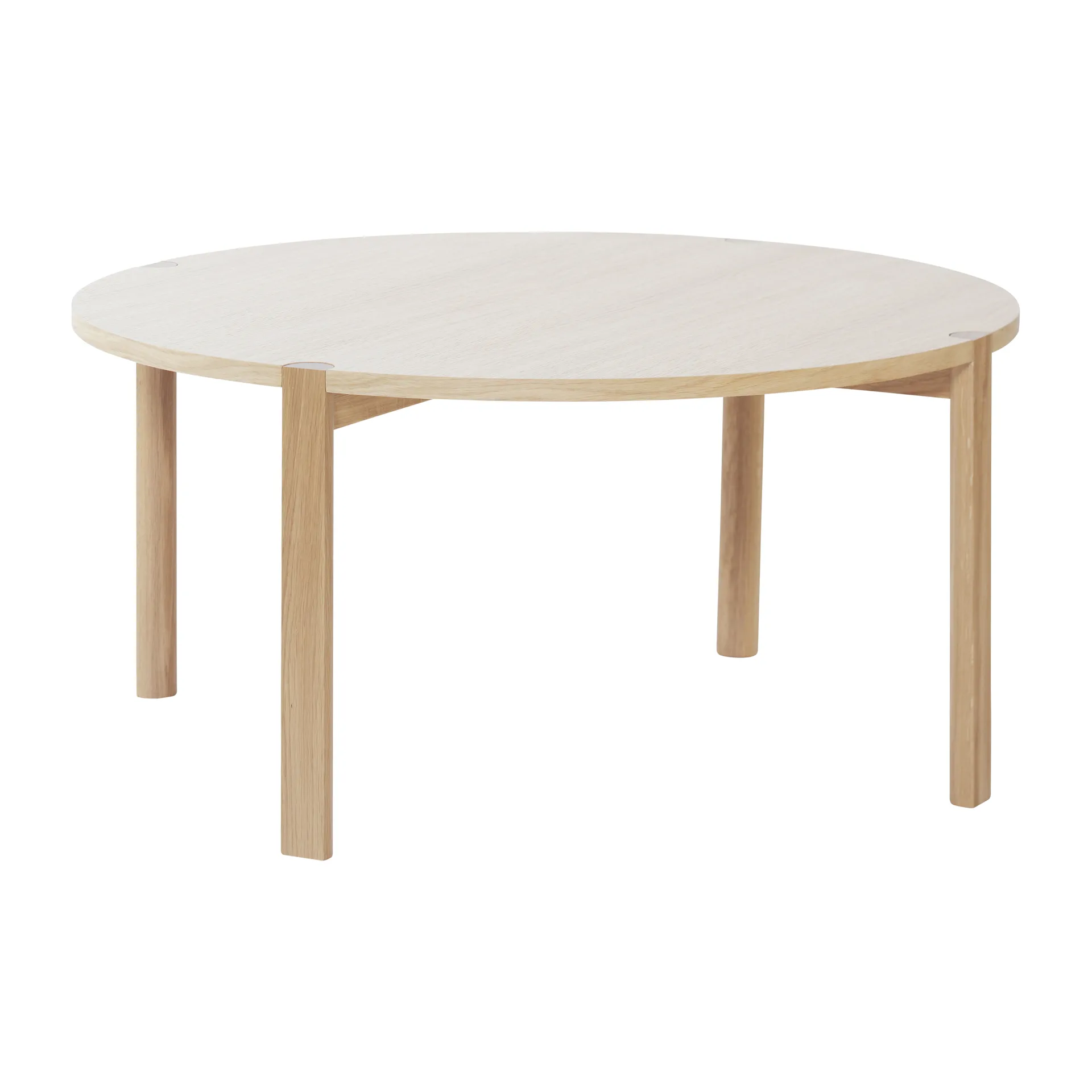 Mesa de centro Anton Ø90 cm, Carvalho pigmentado branco 1898