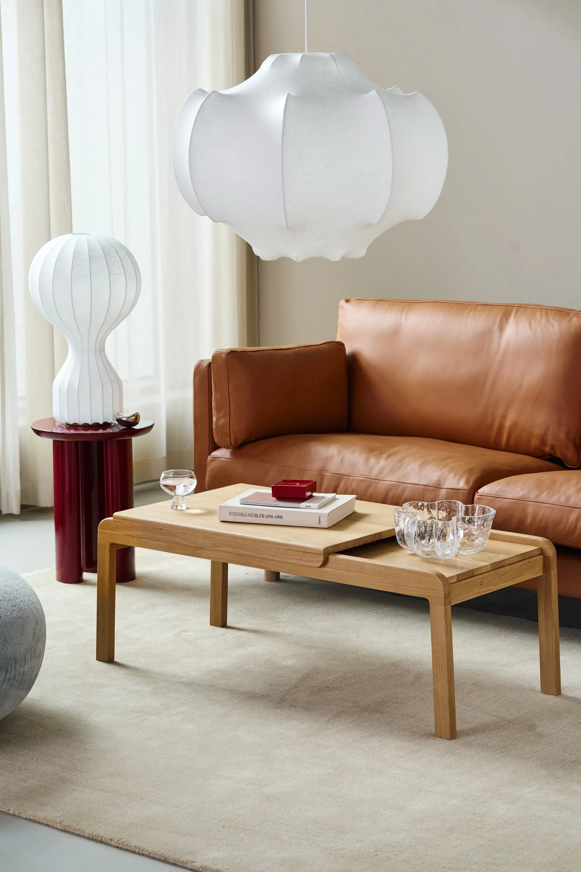 Mesa de centro Knutskog 115x52x41 cm, Carvalho natural laqueado 1898