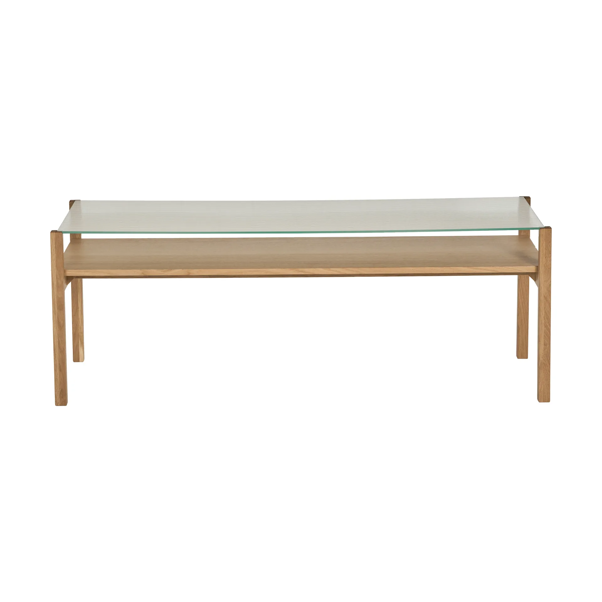 Mesa de centro Lid, Carvalho pigmentado branco-vidro, 125x50 cm 1898