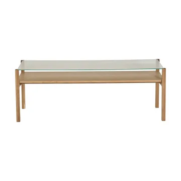 Mesa de centro Lid - Carvalho pigmentado branco-vidro, 125x50 cm - 1898