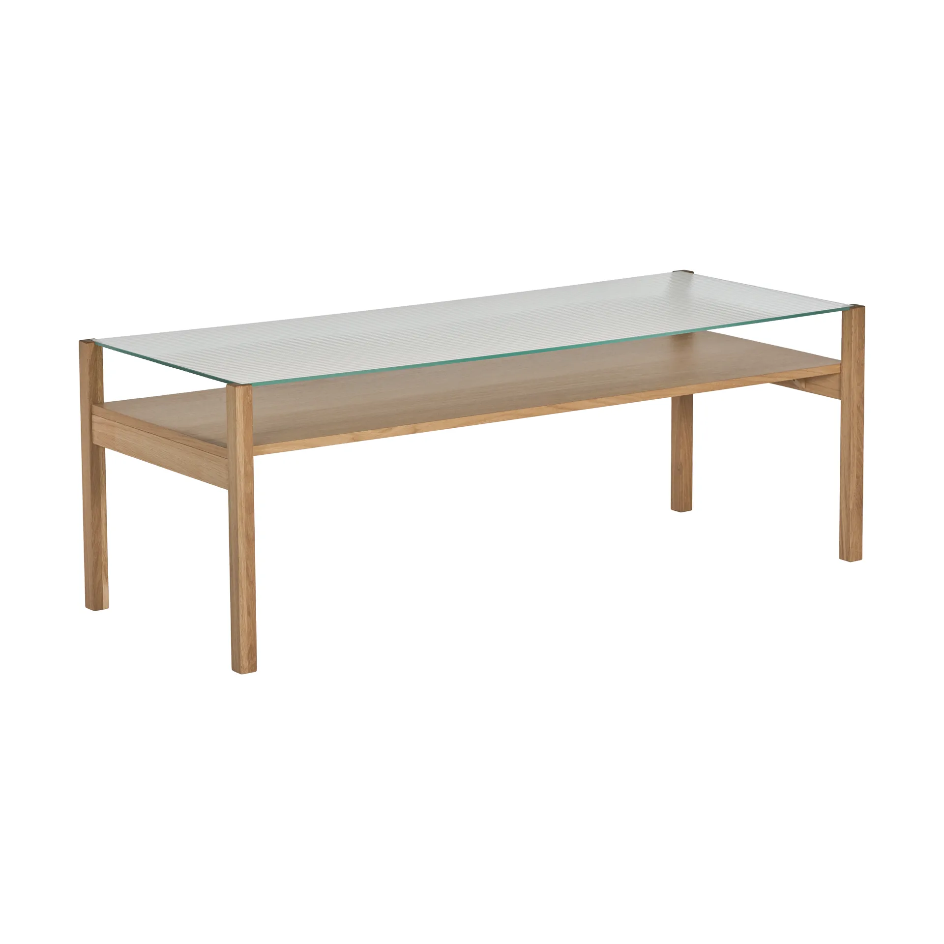 Mesa de centro Lid, Carvalho pigmentado branco-vidro, 125x50 cm 1898