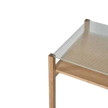 Mesa de centro Lid - Carvalho pigmentado branco-vidro, 125x50 cm - 1898