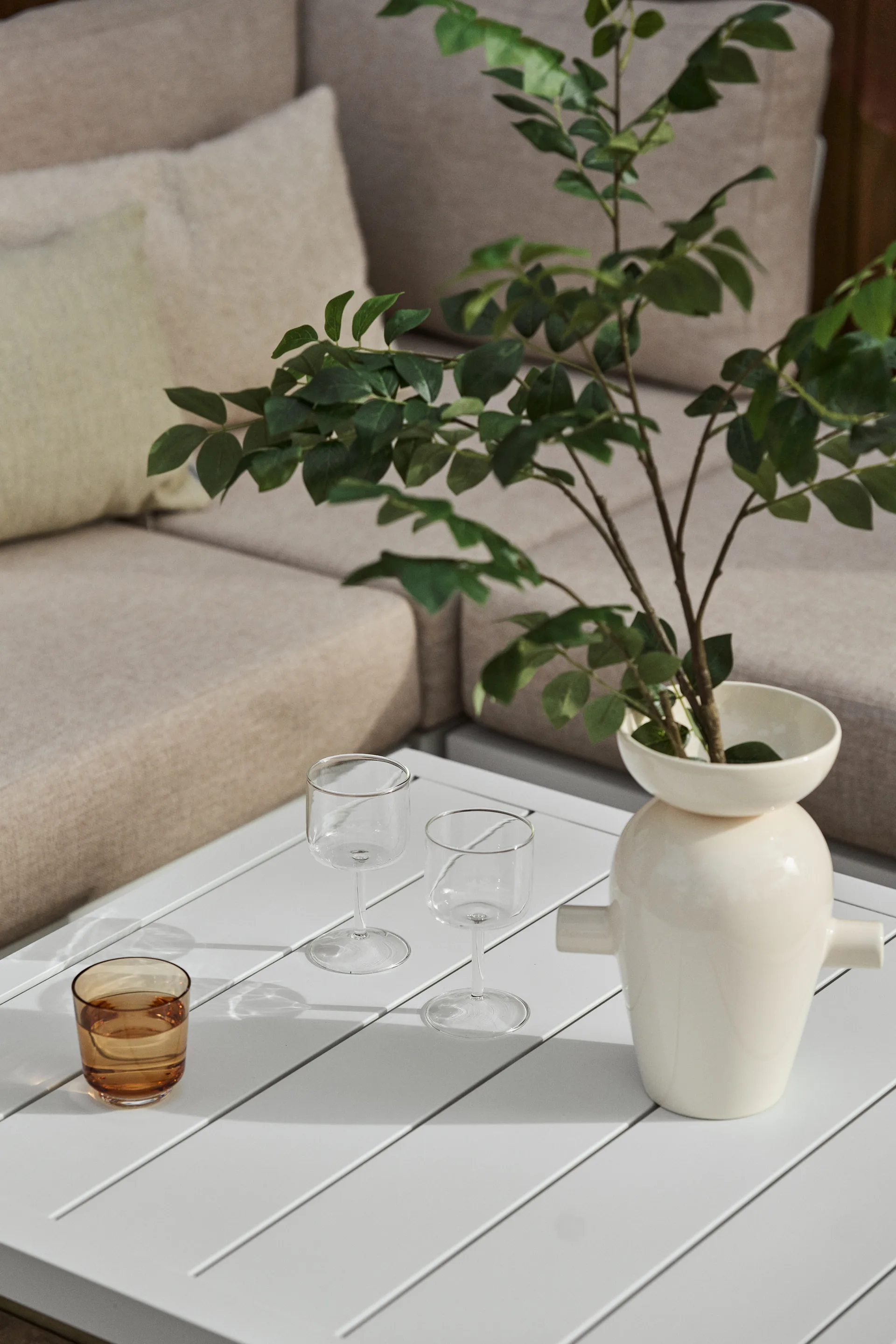 Mesa de centro Santander 78x78x40 cm, Alumínio branco 1898