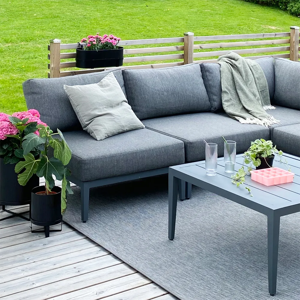 Mesa de centro Santander 78x78x40 cm, Alumínio cinzento 1898