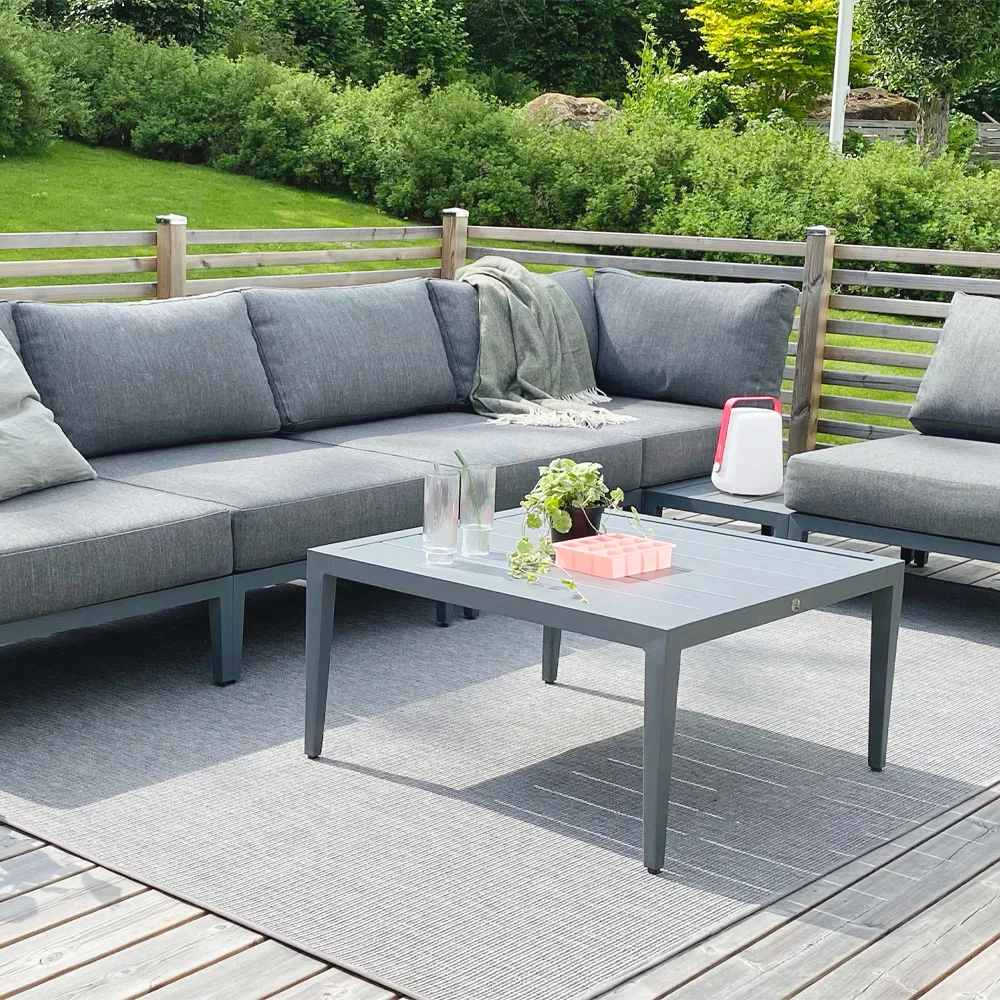 Mesa de centro Santander 78x78x40 cm, Alumínio cinzento 1898