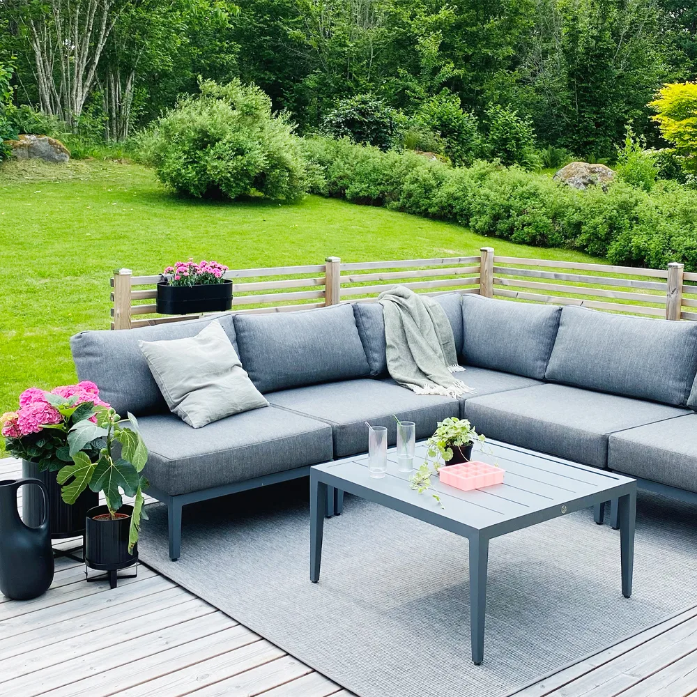 Mesa de centro Santander 78x78x40 cm, Alumínio cinzento 1898