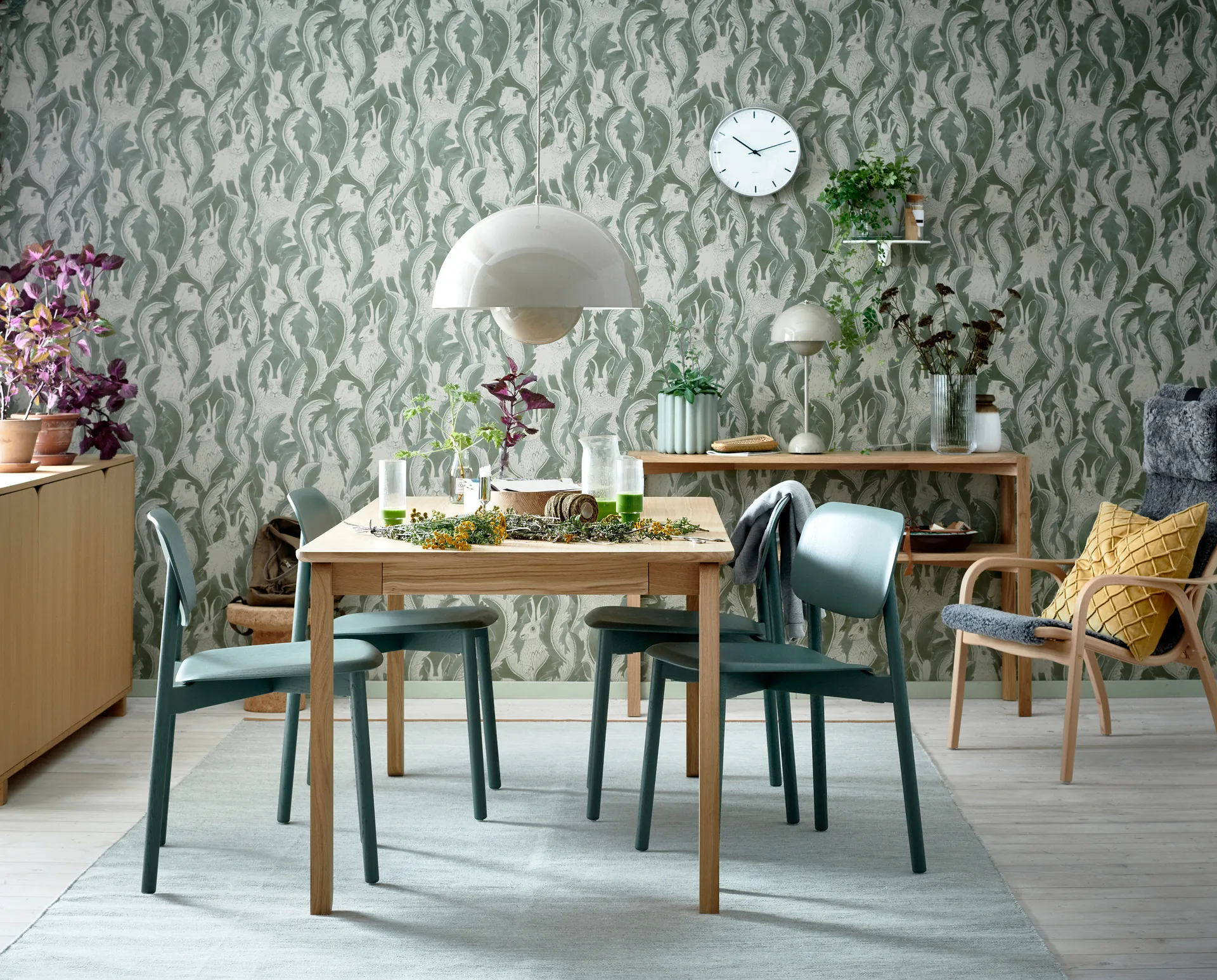 Mesa de jantar Alfred 90x160 cm, Carvalho pigmentado branco 1898