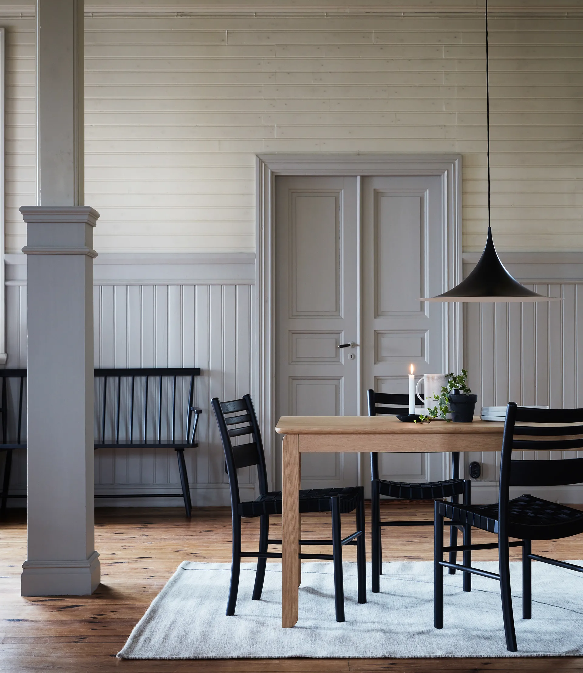 Mesa de jantar Alfred 90x220 cm, Carvalho pigmentado branco 1898